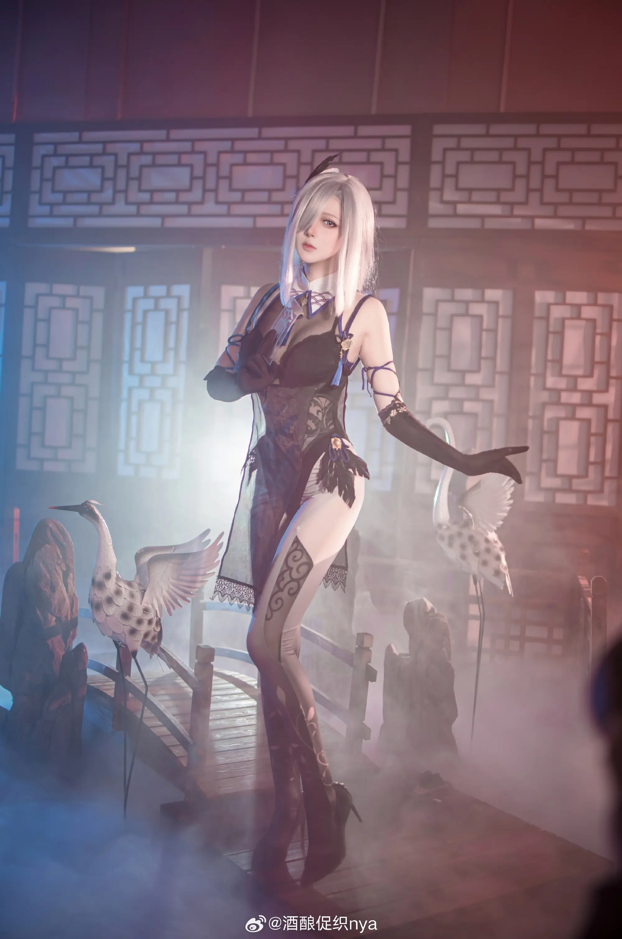 cosplay 原神 发套小姨青花瓷同人旗袍～祝大家新年快乐@酒酿促织nya COSPLAY-第4张