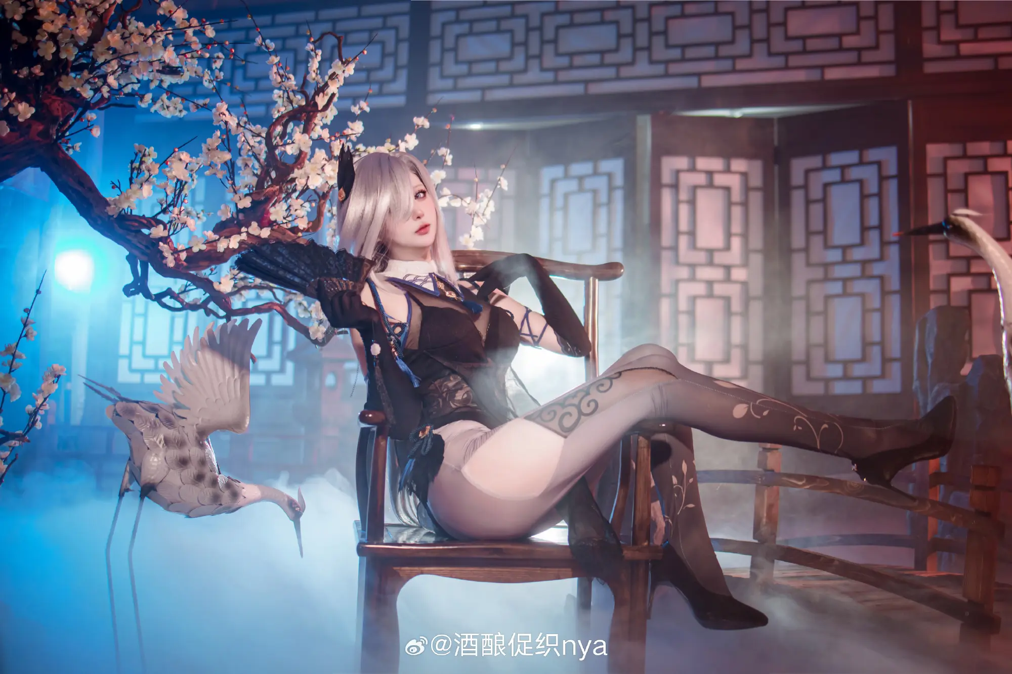 cosplay 原神 发套小姨青花瓷同人旗袍～祝大家新年快乐@酒酿促织nya COSPLAY-第2张