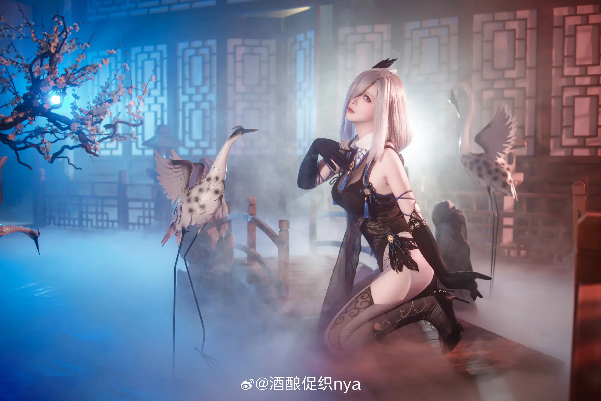 cosplay 原神 发套小姨青花瓷同人旗袍～祝大家新年快乐@酒酿促织nya COSPLAY-第3张