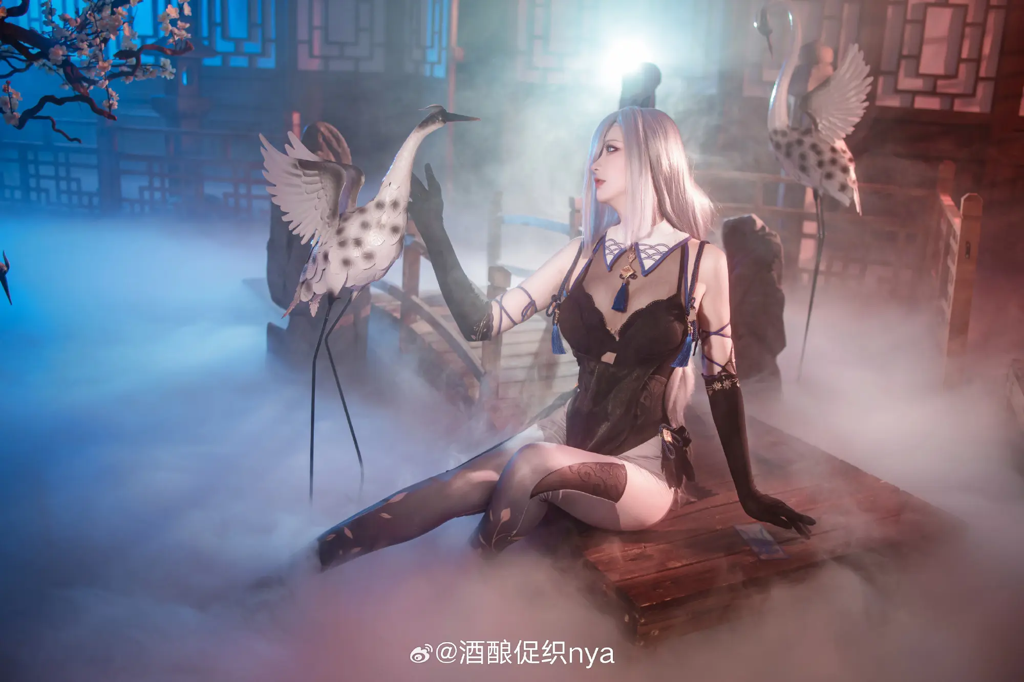 cosplay 原神 发套小姨青花瓷同人旗袍～祝大家新年快乐@酒酿促织nya COSPLAY-第9张