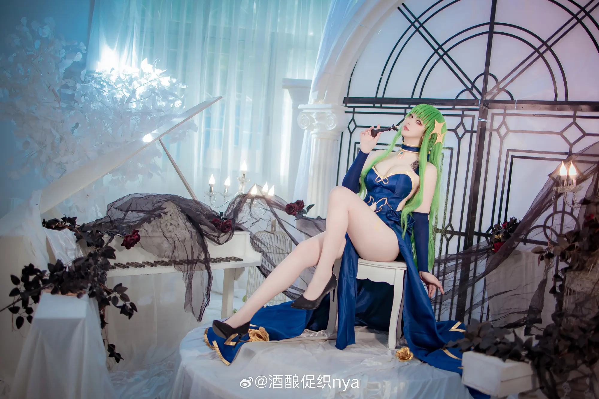 cosplay C.C.雀魂联动皮肤 棋盘晚宴@酒酿促织nya COSPLAY-第5张
