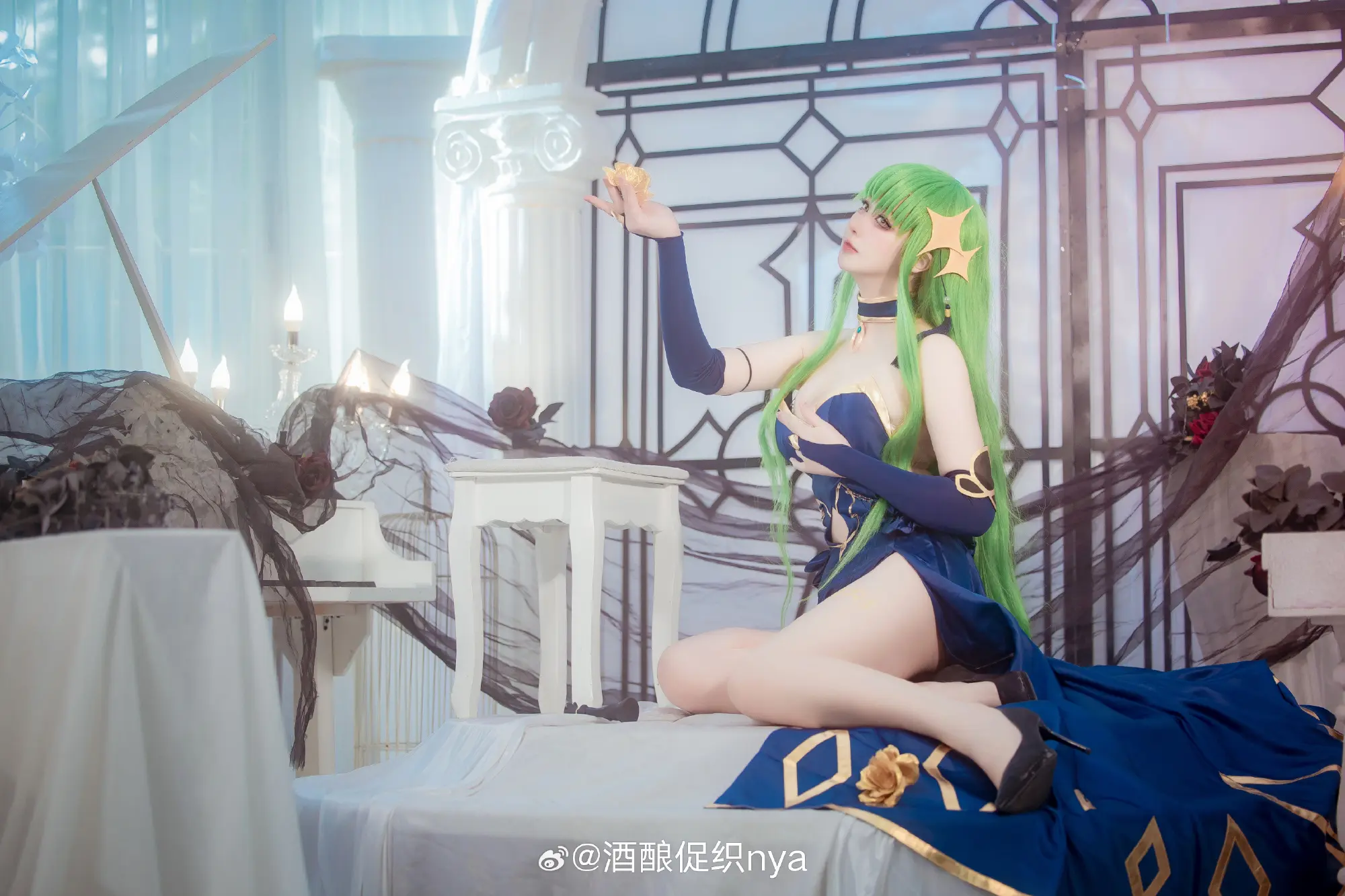 cosplay C.C.雀魂联动皮肤 棋盘晚宴@酒酿促织nya COSPLAY-第6张
