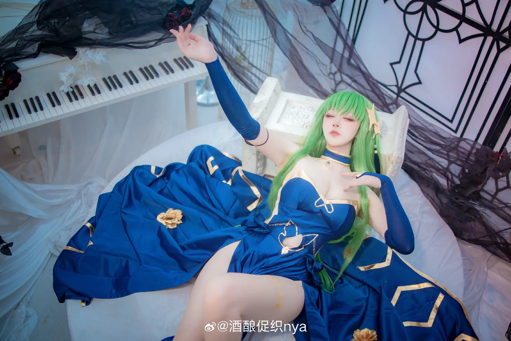 cosplay C.C.雀魂联动皮肤 棋盘晚宴@酒酿促织nya COSPLAY-第9张