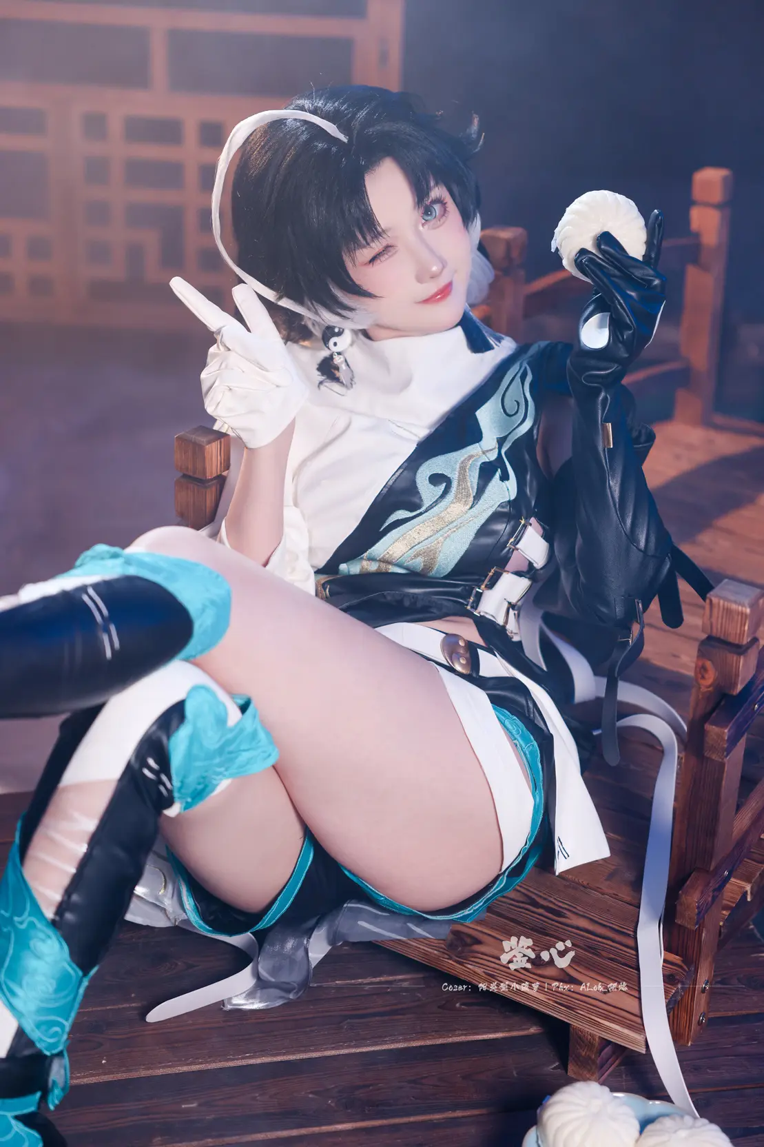 COSPLAY 吃吃包子吹吹笛子（呆毛）这样的鉴心也是很可爱的！ 鸣潮 鉴心@阳炎型小菠萝 COSPLAY-第3张