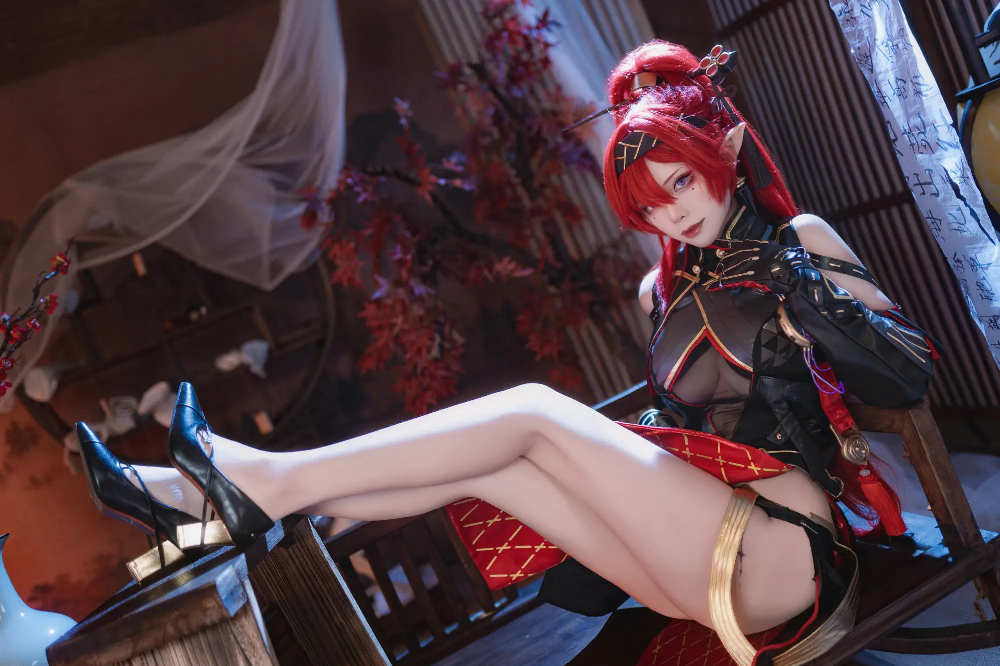COSPLAY ⚡️今天也是想被姐姐的丝线牵着走的一天～⚡️ 鸣潮 吟霖@Hazelnut_榛子 COSPLAY-第3张