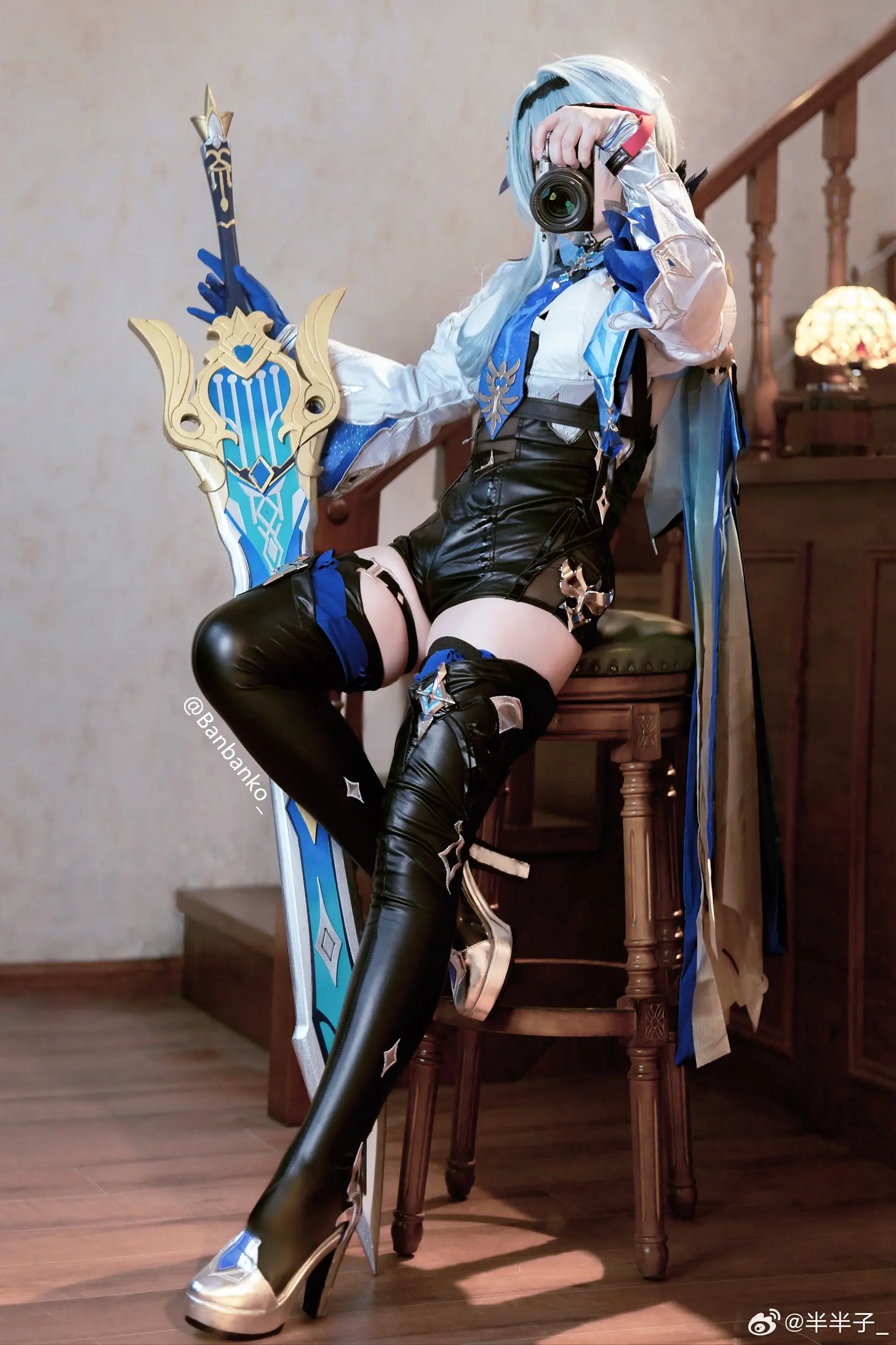 COSPLAY 浪花骑士📷～不懂肉腿的有难了💙 优菈 原神@半半子_ COSPLAY-第5张