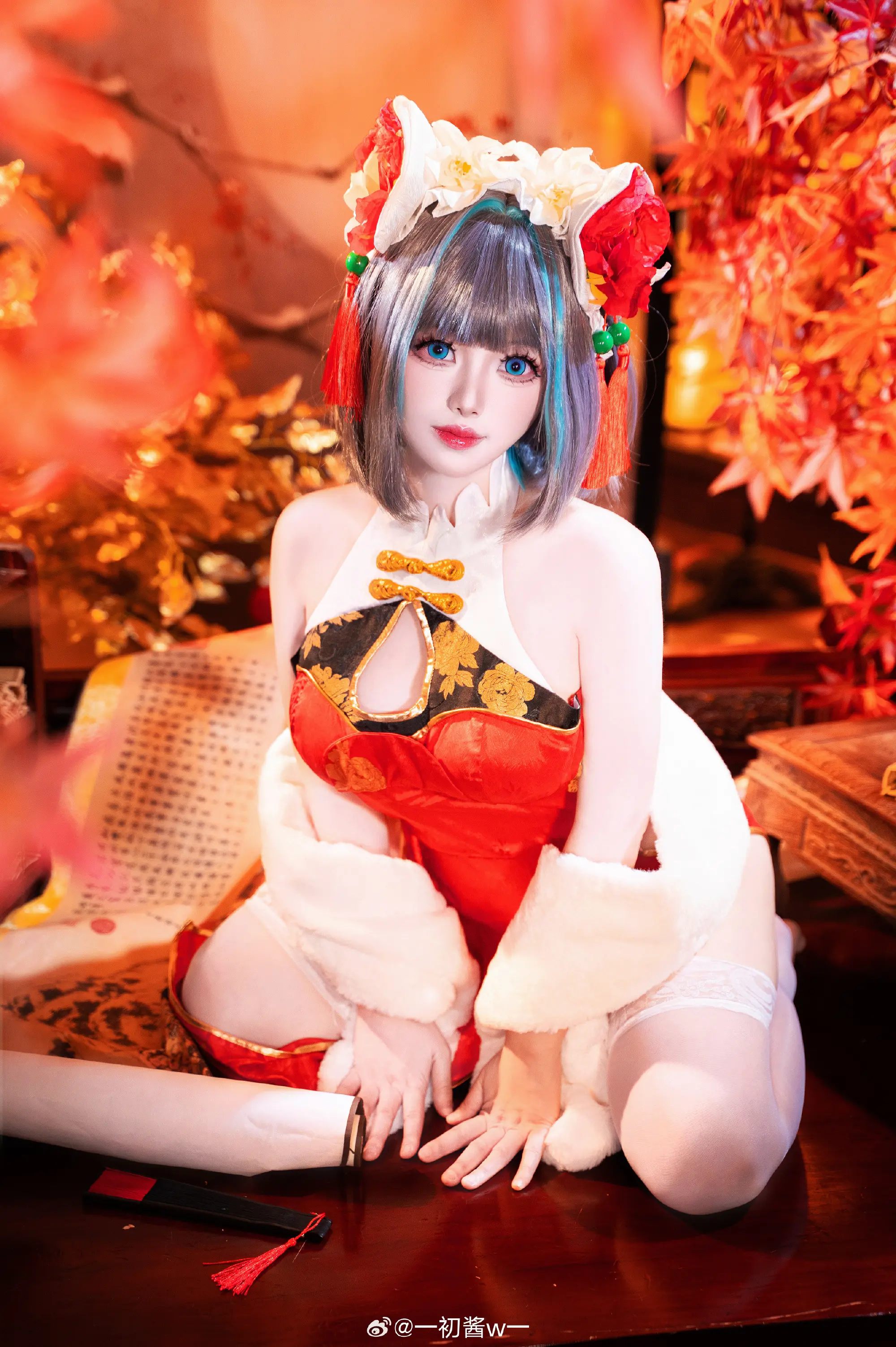 COSPLAY 恭喜发财喵🐱 碧蓝航线 柴郡@一初酱w一-公众号小姨ai