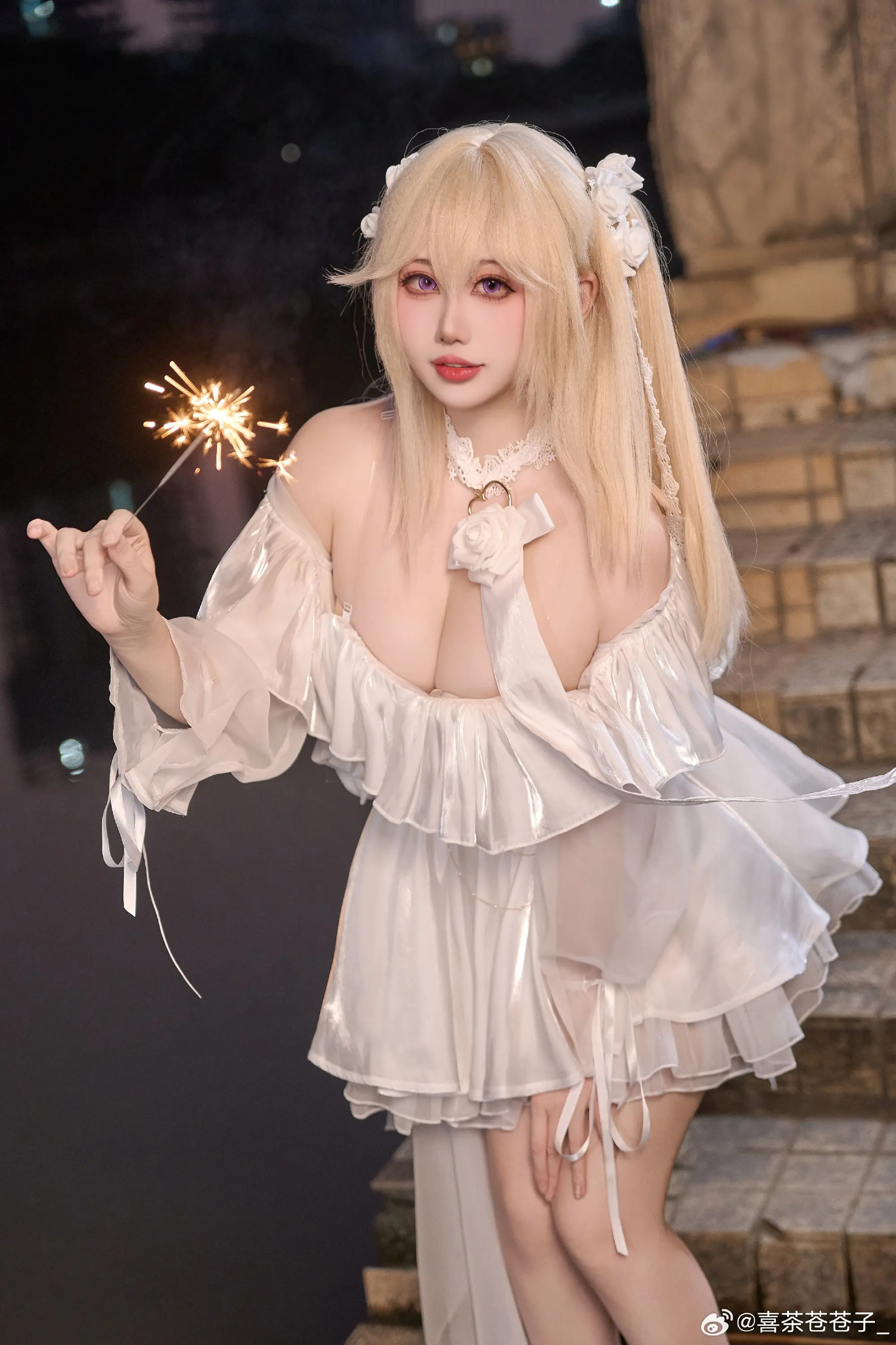 COSPLAY 老师，烟花…..熄灭了 碧蓝航线 安克雷奇@喜茶苍苍子_-公众号小姨ai