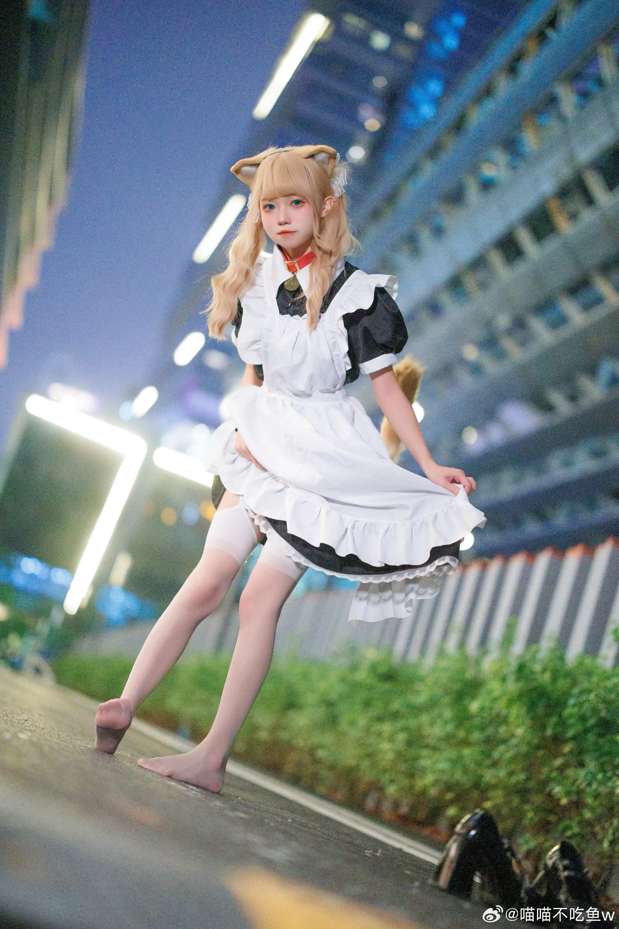 COSPLAY 猫猫女仆下班后… 黄豆粉猫娘cos@喵喵不吃鱼w COSPLAY-第4张