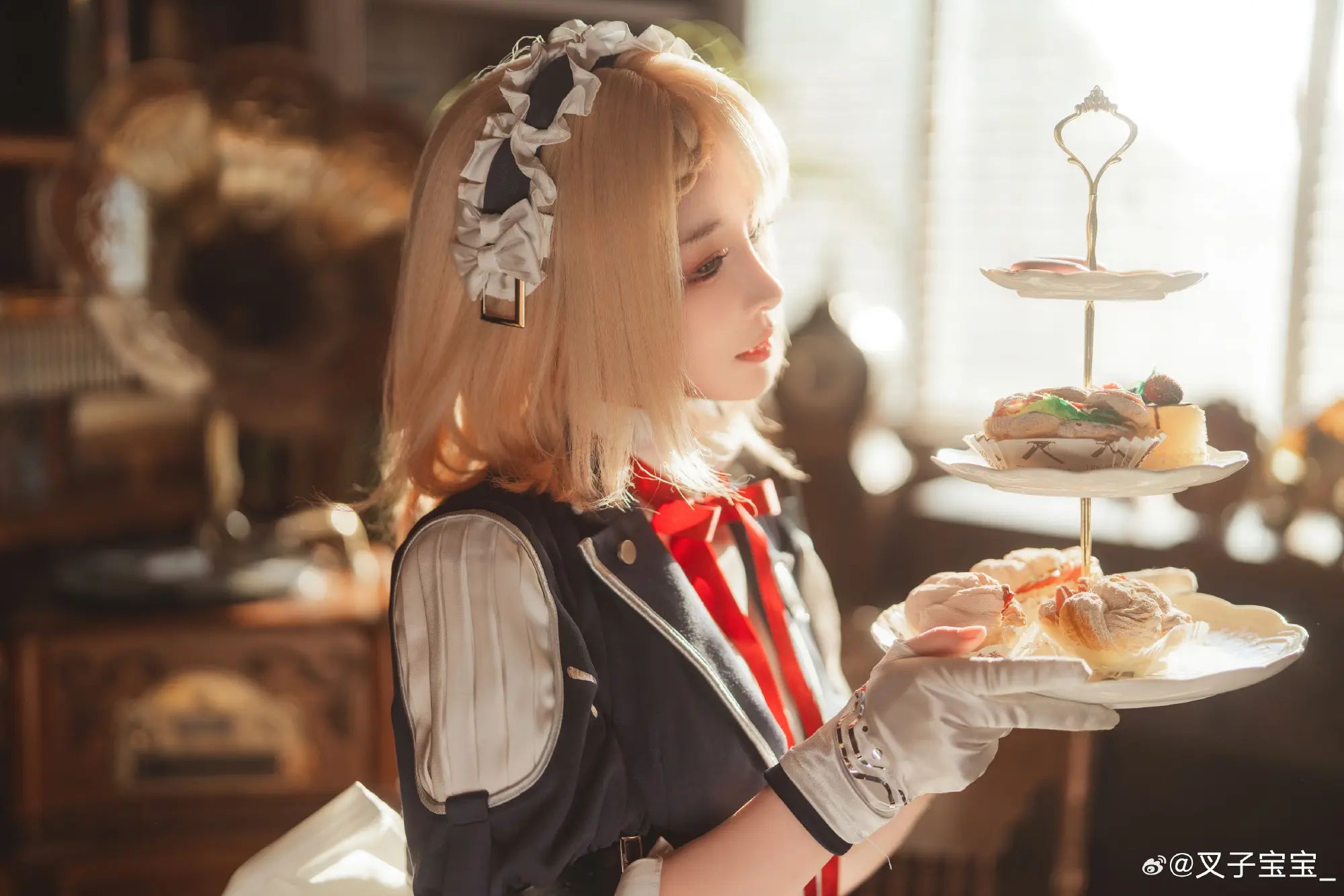 COSPLAY 作为一个称职的女仆，桑朵莱希一定能处理好所有的事情！ 少前2@叉子宝宝_ COSPLAY-第2张