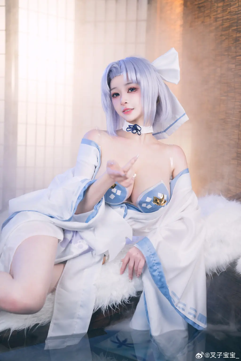 cosplay 🌟“我是死塾月闪女学馆3年级的「雪泉」前来报道！速速加入了港区！ 碧蓝航线 雪泉@叉子宝宝_-公众号小姨ai