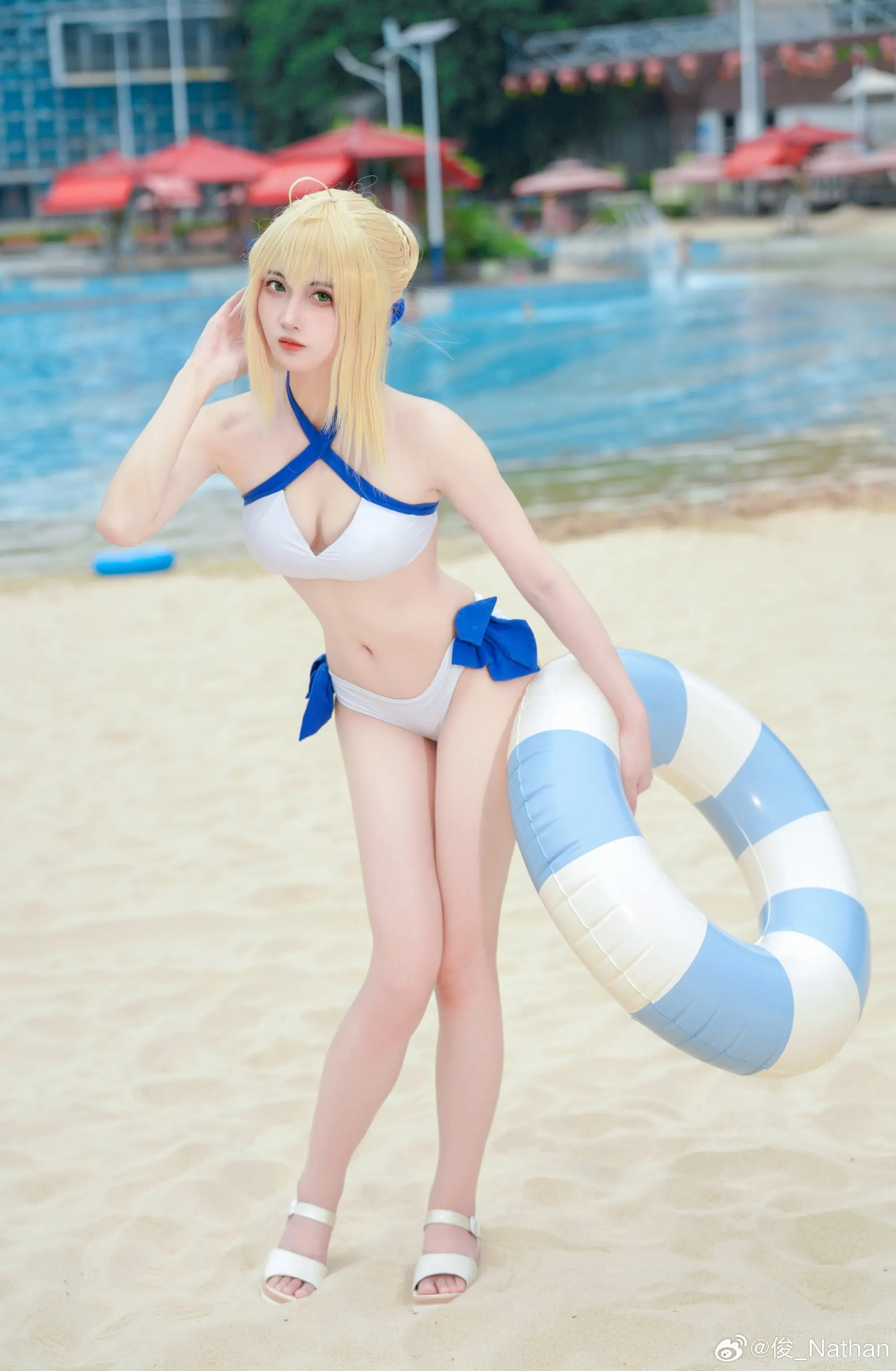 抓住夏天的尾巴，可爱的saber来袭！ FGO Saber@怜酱睡不醒Rei-公众号小姨ai