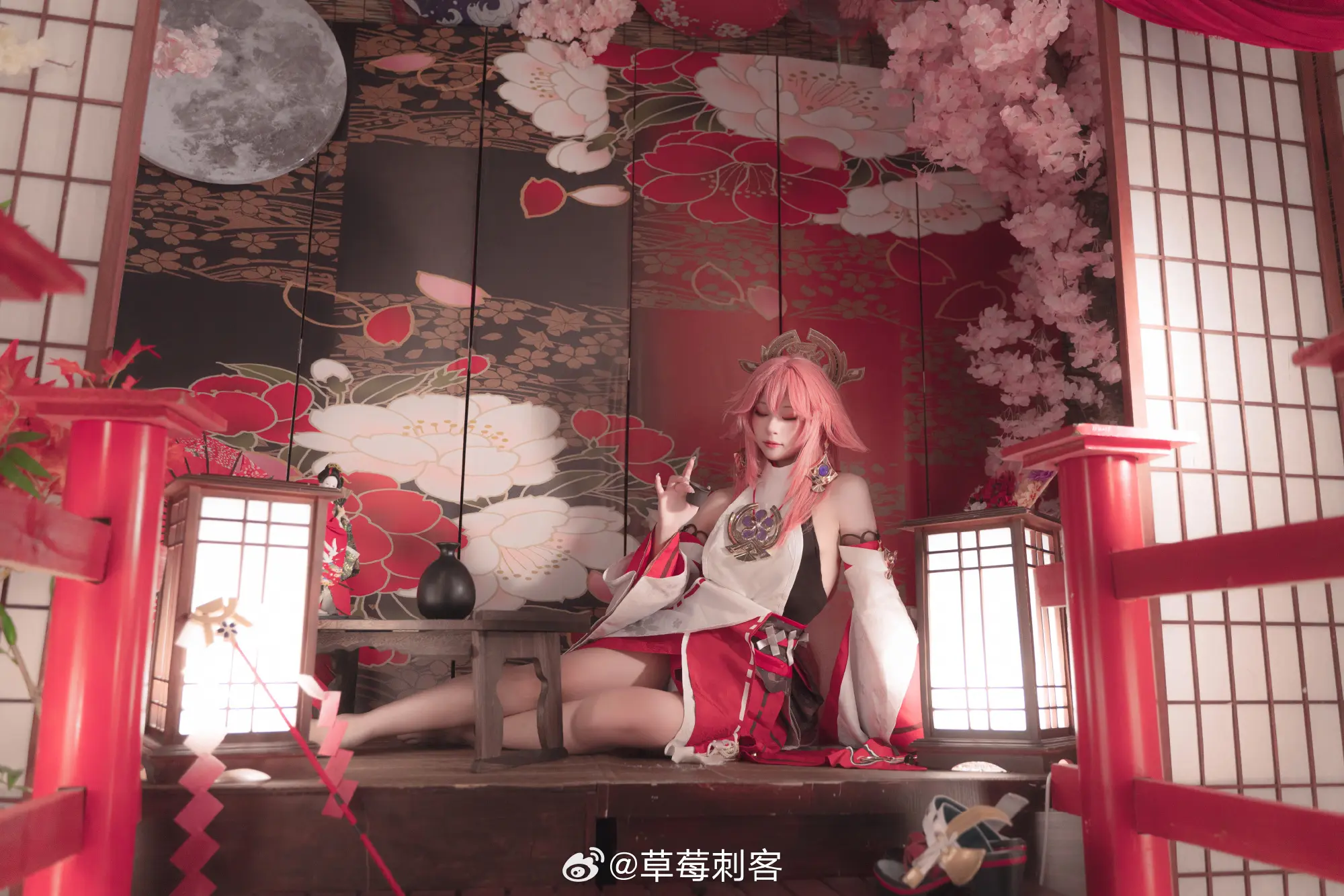 COSPLAY 哎呀，小家伙，你对我的口味了解得很清楚嘛 原神 八重神子@草莓刺客 COSPLAY-第4张