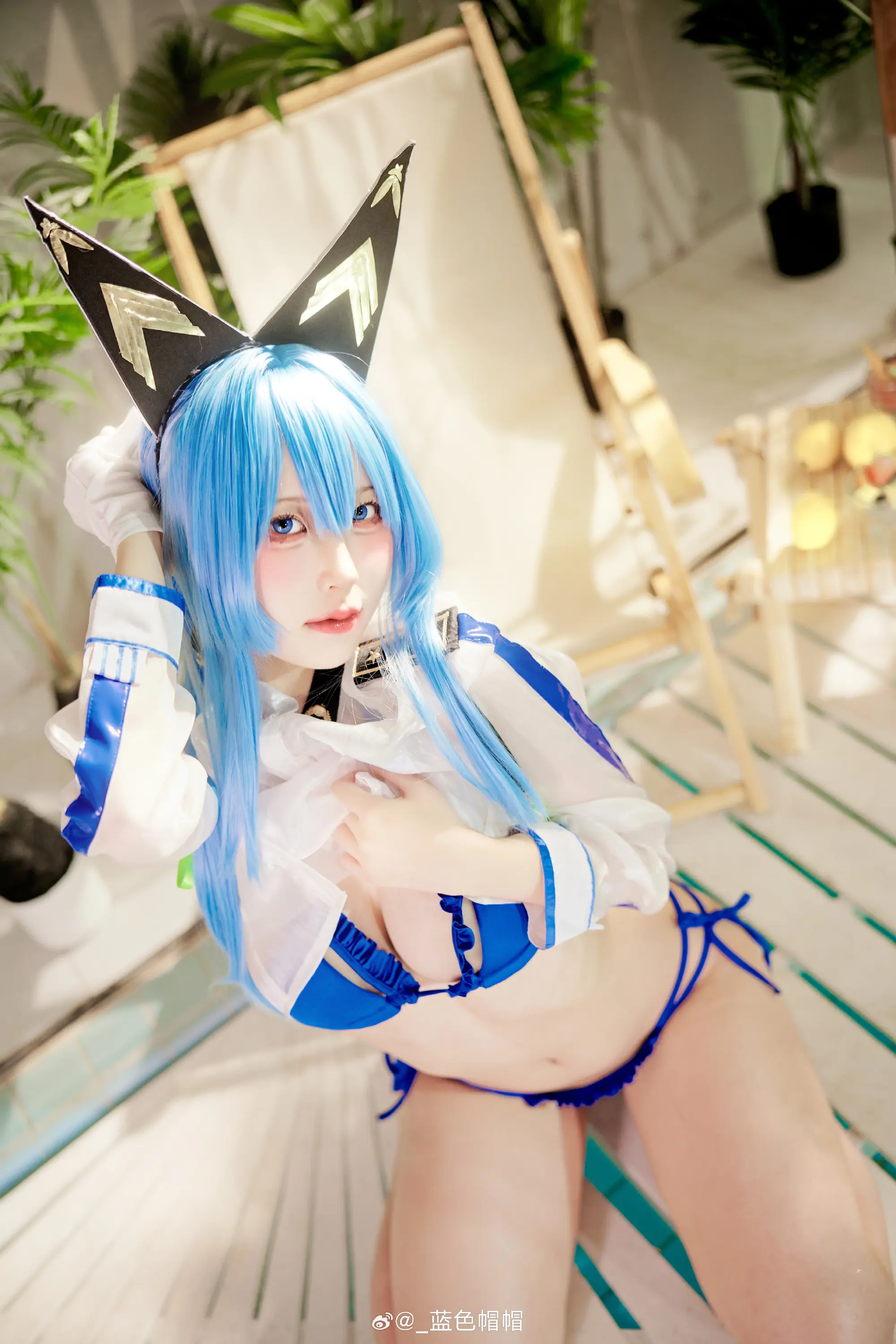 COSPLAY nikke 海伦泳装·海蓝宝石@_蓝色帽帽-公众号小姨ai