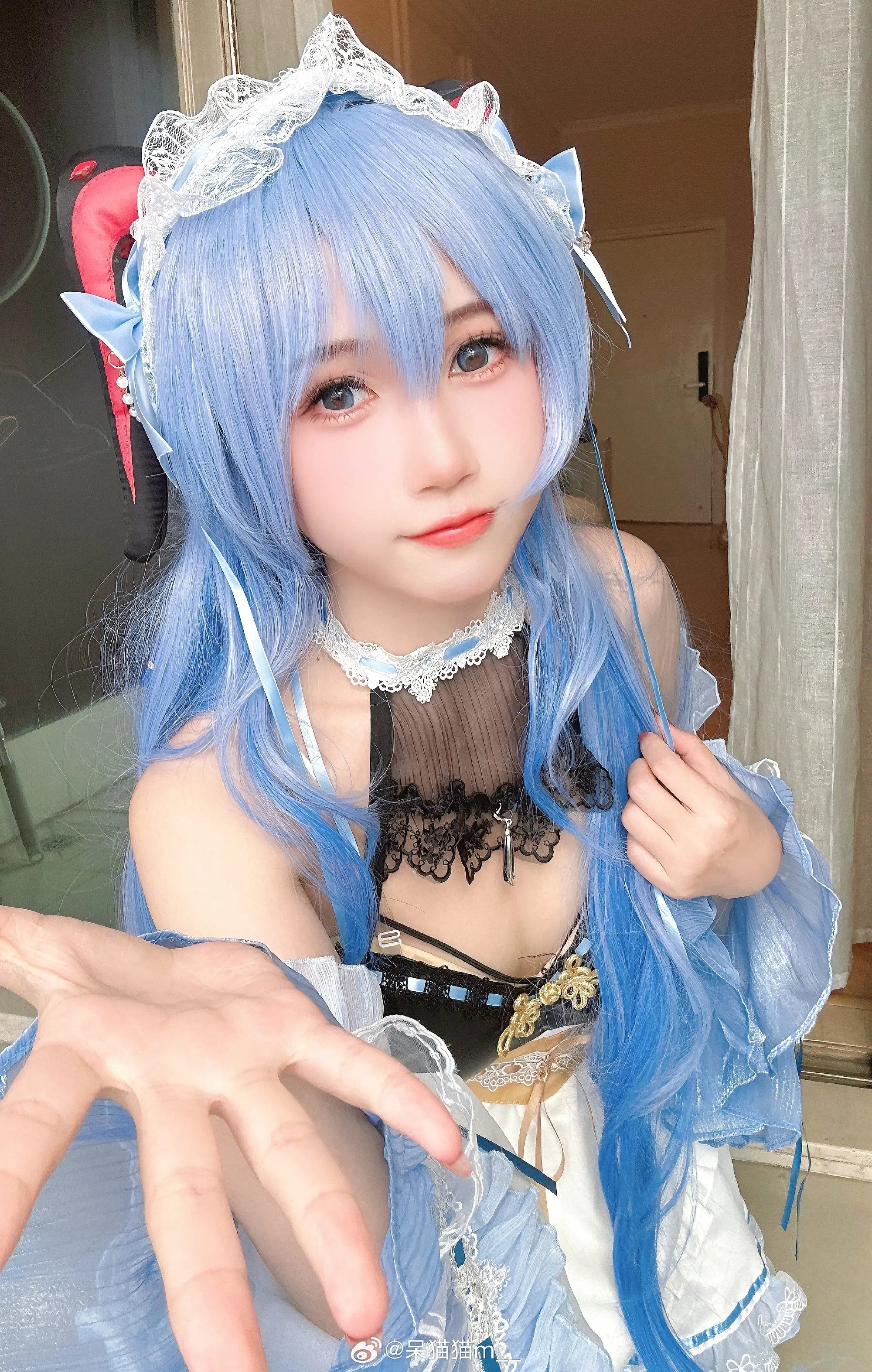 COSPLAY 原神 甘雨cos 同人女仆@呆猫猫m__-公众号小姨ai