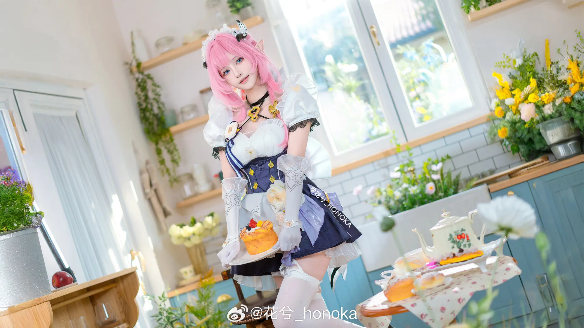 COSPLAY 🎀粉色甜心小姐🎀 崩坏3 爱莉希雅@花兮_honoka COSPLAY-第3张