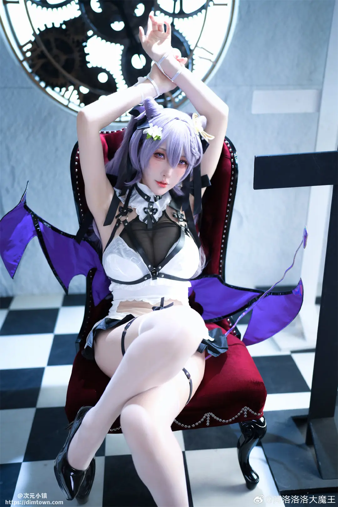 cosplay 原神 💜💜💜💜💜刻晴·魅魔同人💜💜💜💜💜@阿洛洛洛大魔王 COSPLAY-第2张