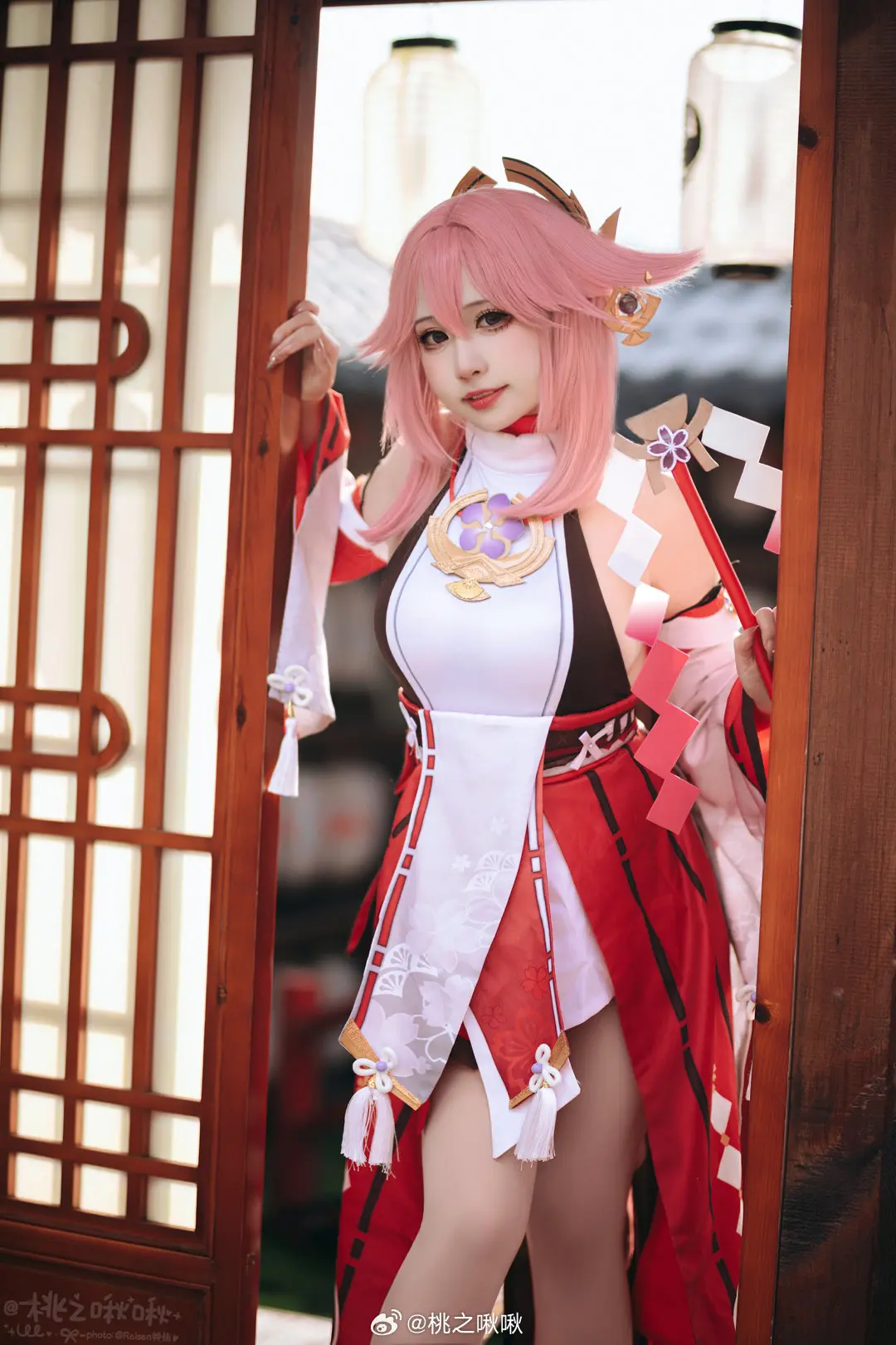 COSPLAY 原神 ⛩️ 华紫樱绯·八重神子 ⛩️@桃之啾啾 COSPLAY-第9张