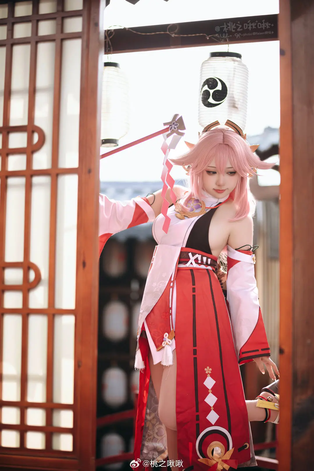 COSPLAY 原神 ⛩️ 华紫樱绯·八重神子 ⛩️@桃之啾啾 COSPLAY-第7张