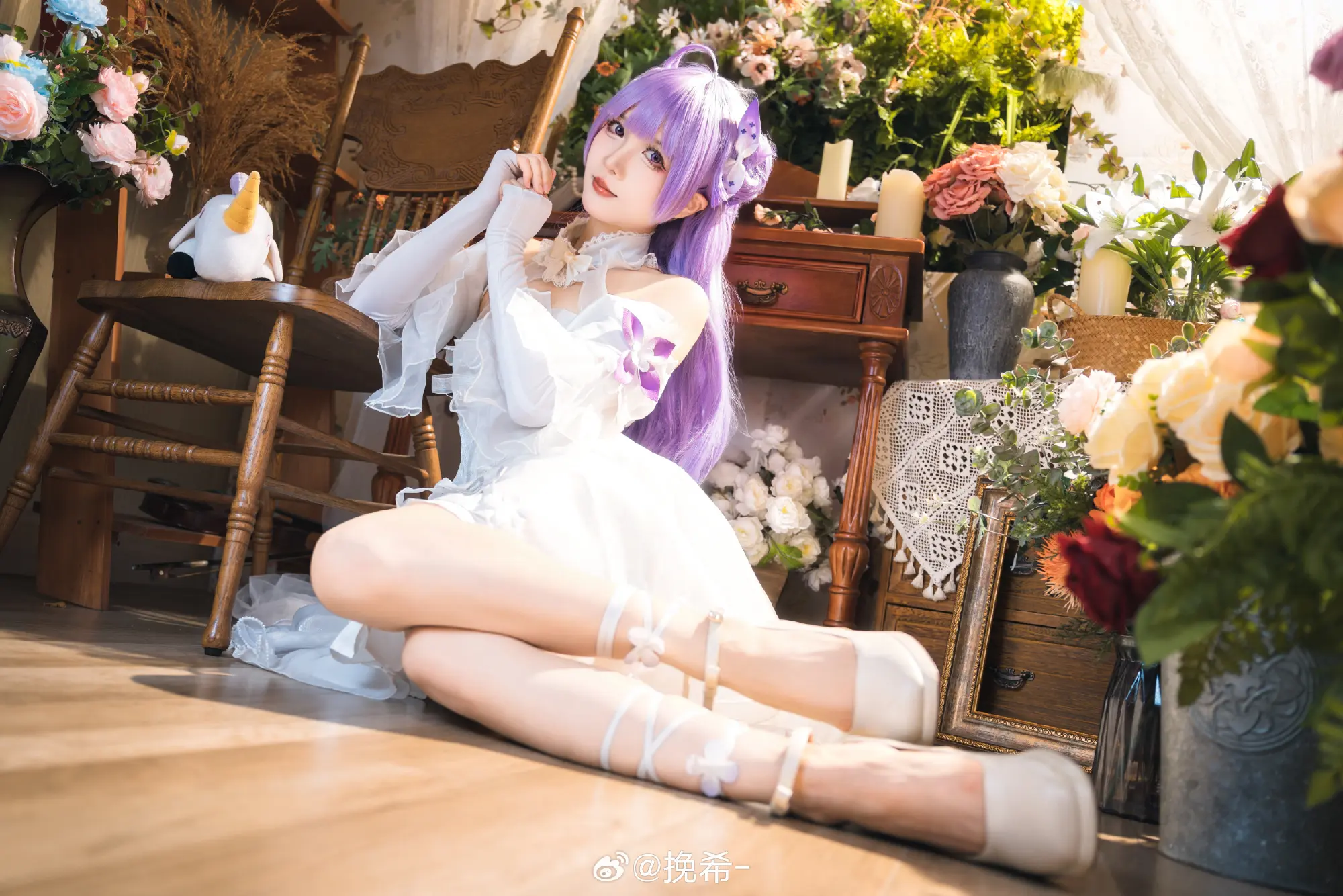 cosplay  🎶 变成“偶像”了...独角兽会加油的！碧蓝航线 独角兽@挽希- COSPLAY-第9张