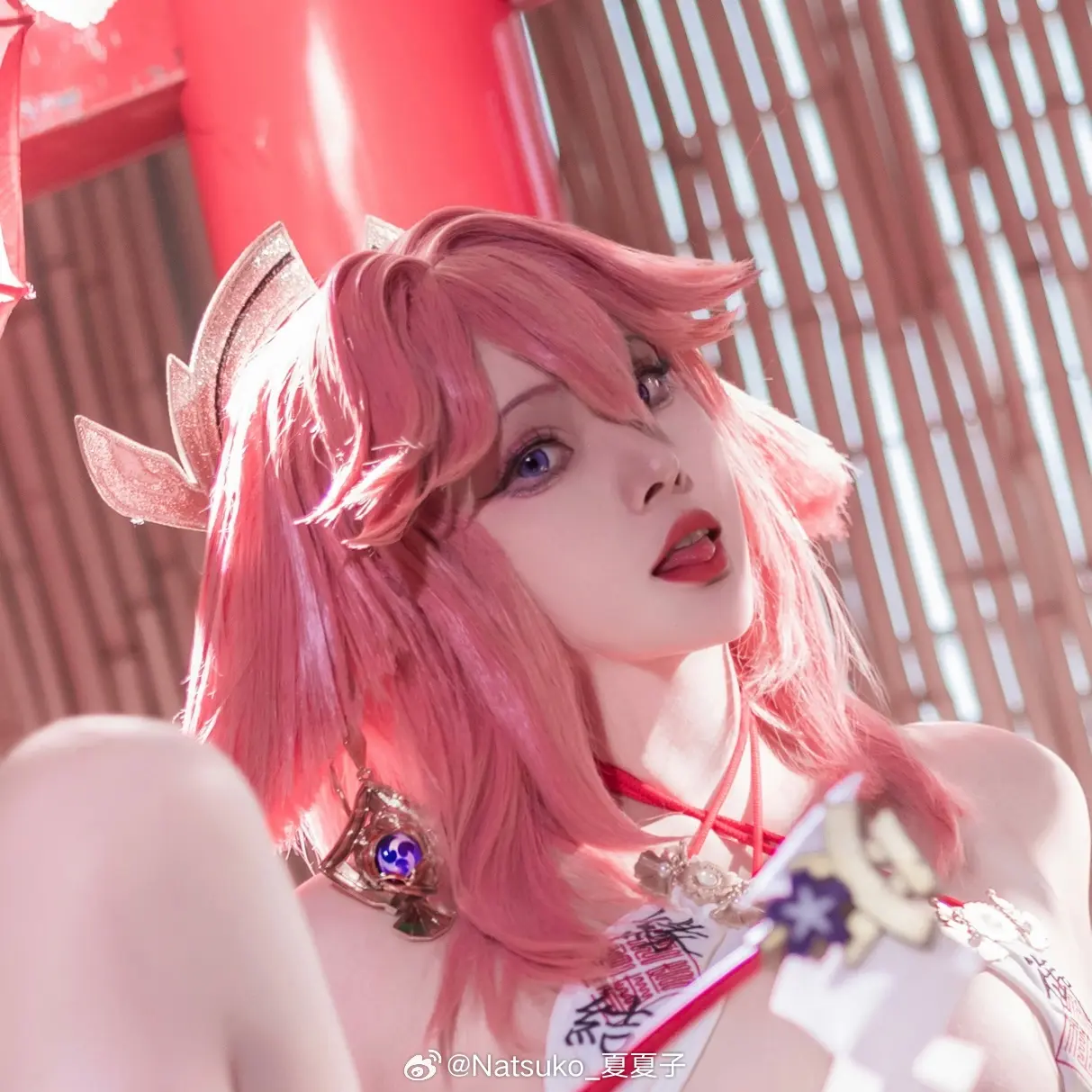 你说…你很喜欢我佩戴「神之眼」 八重神 子的方式 @Natsuko_ 夏夏子 COSPLAY-第12张