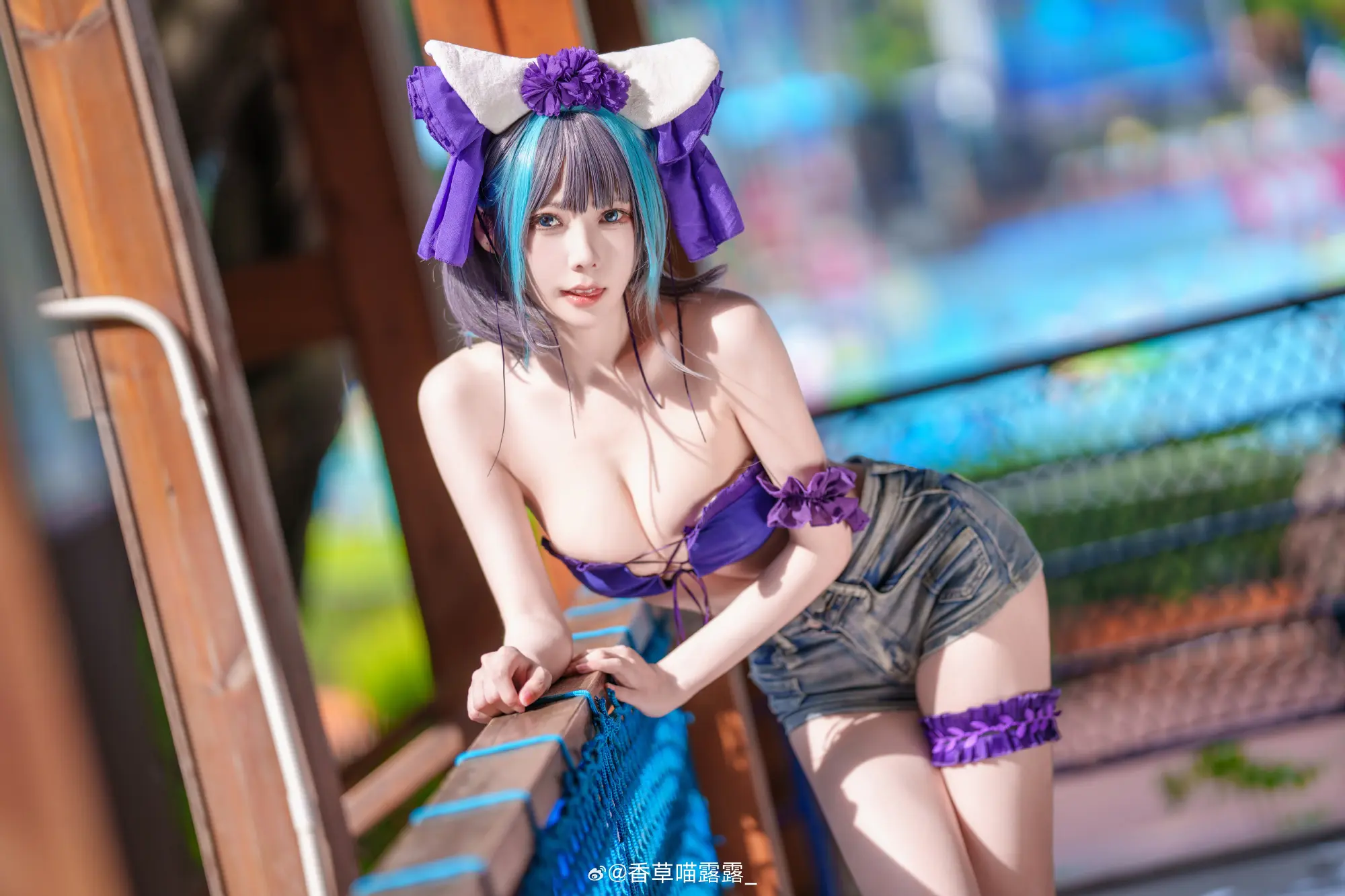 COSPLAY 是方便玩水版柴郡猫～ 碧蓝航线@香草喵露露_ COSPLAY-第3张