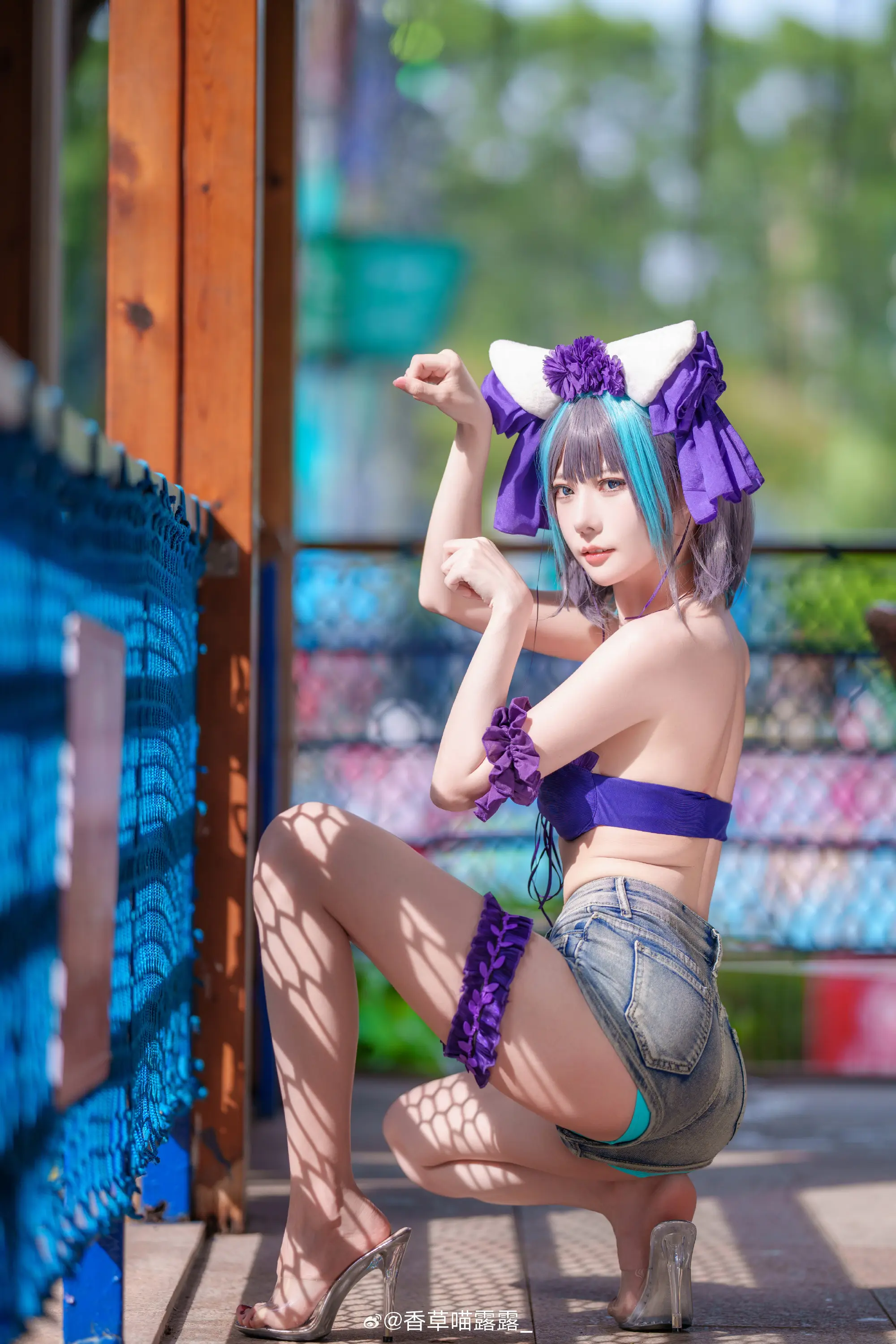 COSPLAY 是方便玩水版柴郡猫～ 碧蓝航线@香草喵露露_ COSPLAY-第10张
