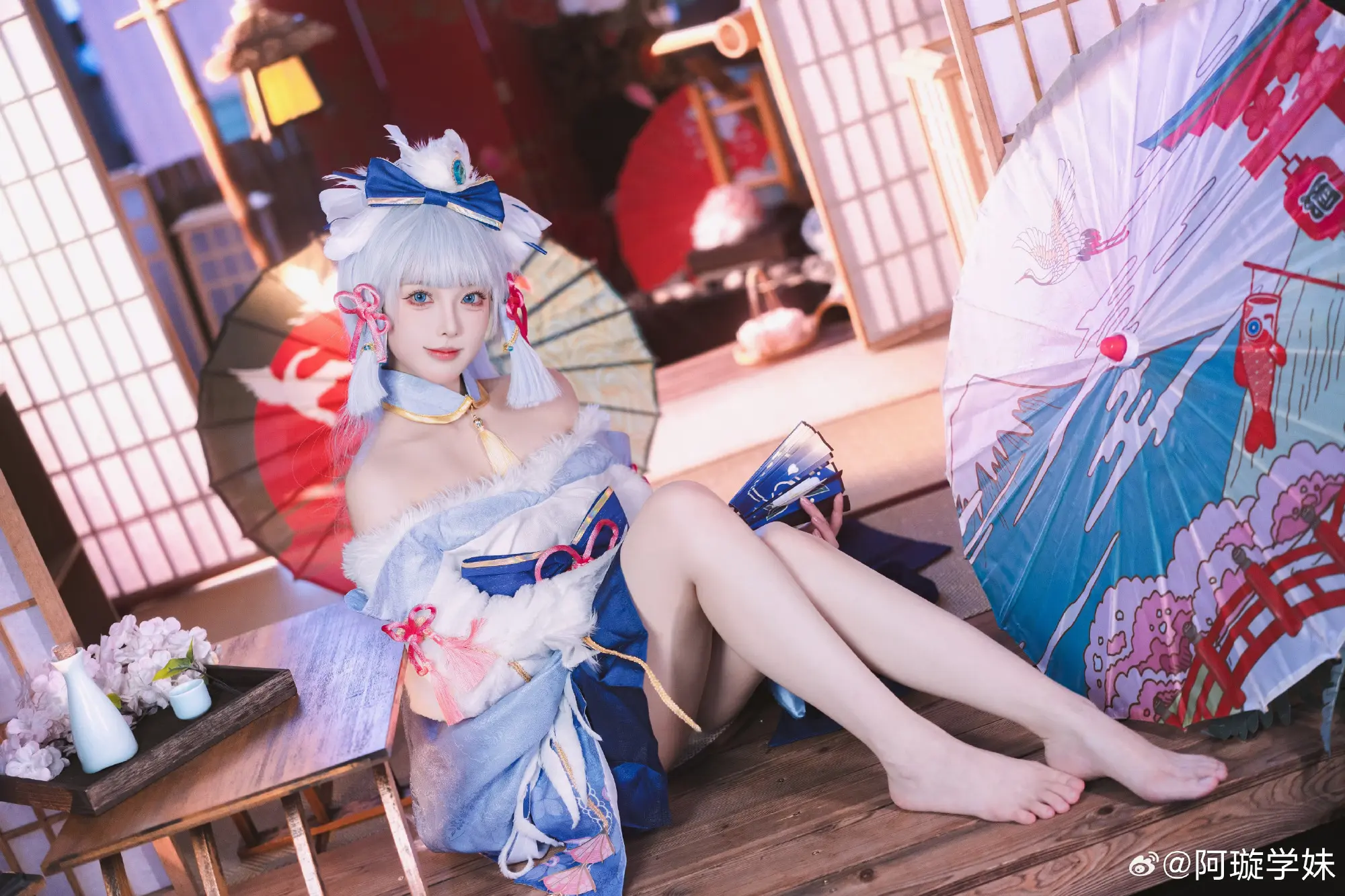 COSPLAY 此次，就请让我以扇舞为礼吧。原神 神里绫华@阿璇学妹 COSPLAY-第4张