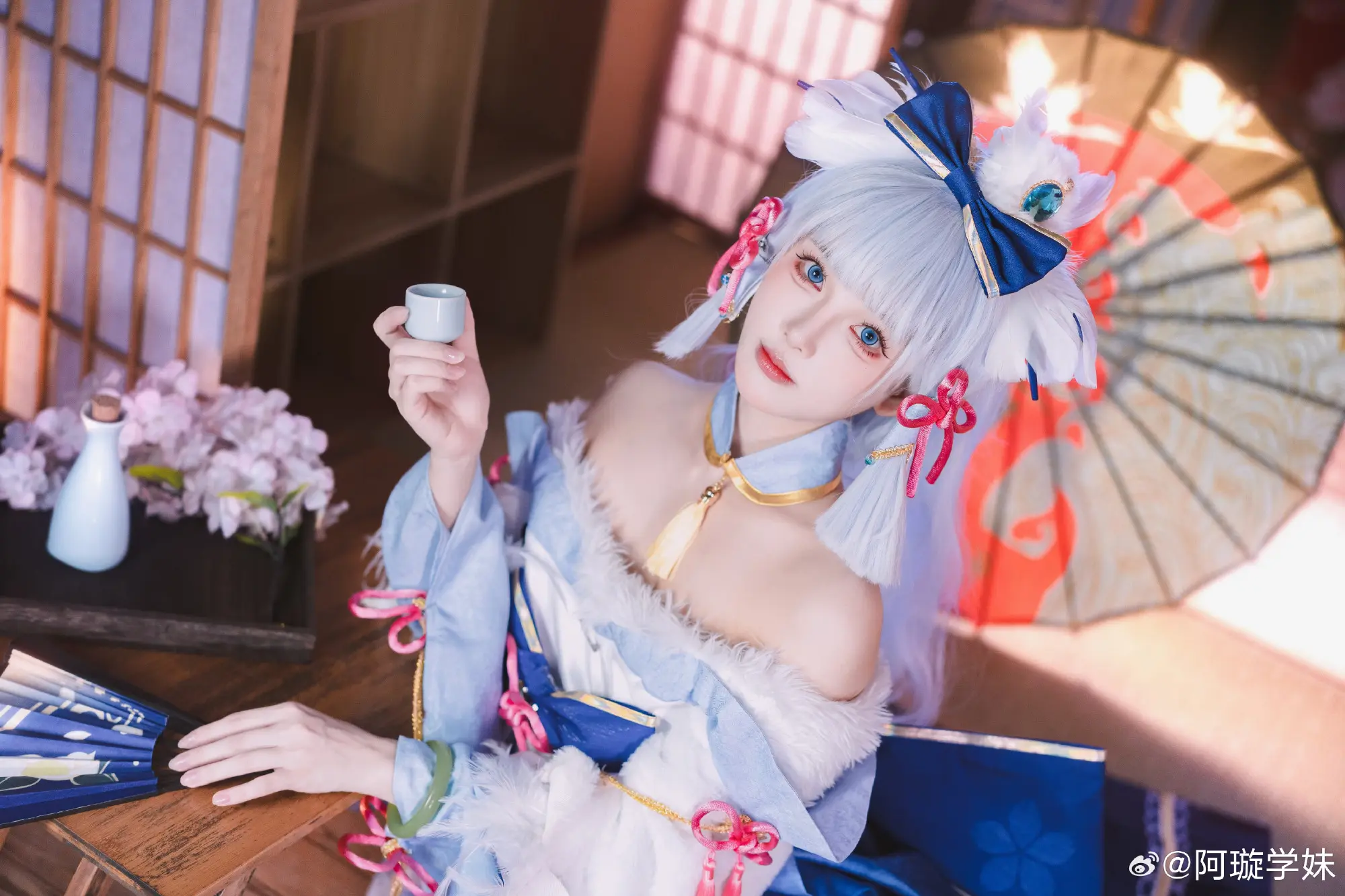 COSPLAY 此次，就请让我以扇舞为礼吧。原神 神里绫华@阿璇学妹 COSPLAY-第3张