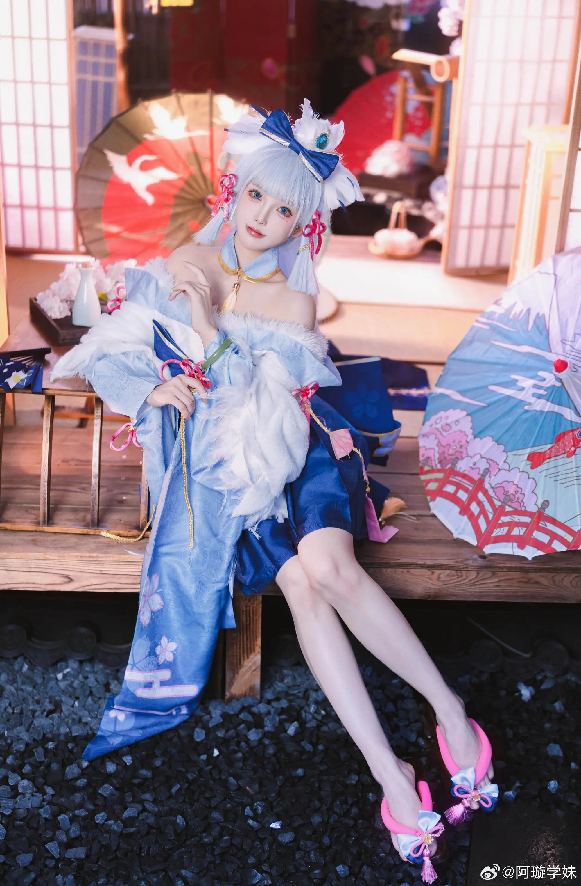 COSPLAY 此次，就请让我以扇舞为礼吧。原神 神里绫华@阿璇学妹 COSPLAY-第7张