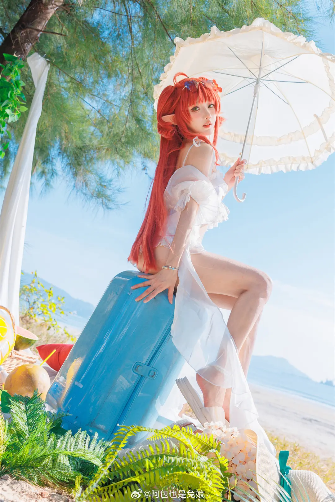 COSPLAY 小小的，香香的 明日方舟 桃金娘@阿包也是兔娘 COSPLAY-第3张