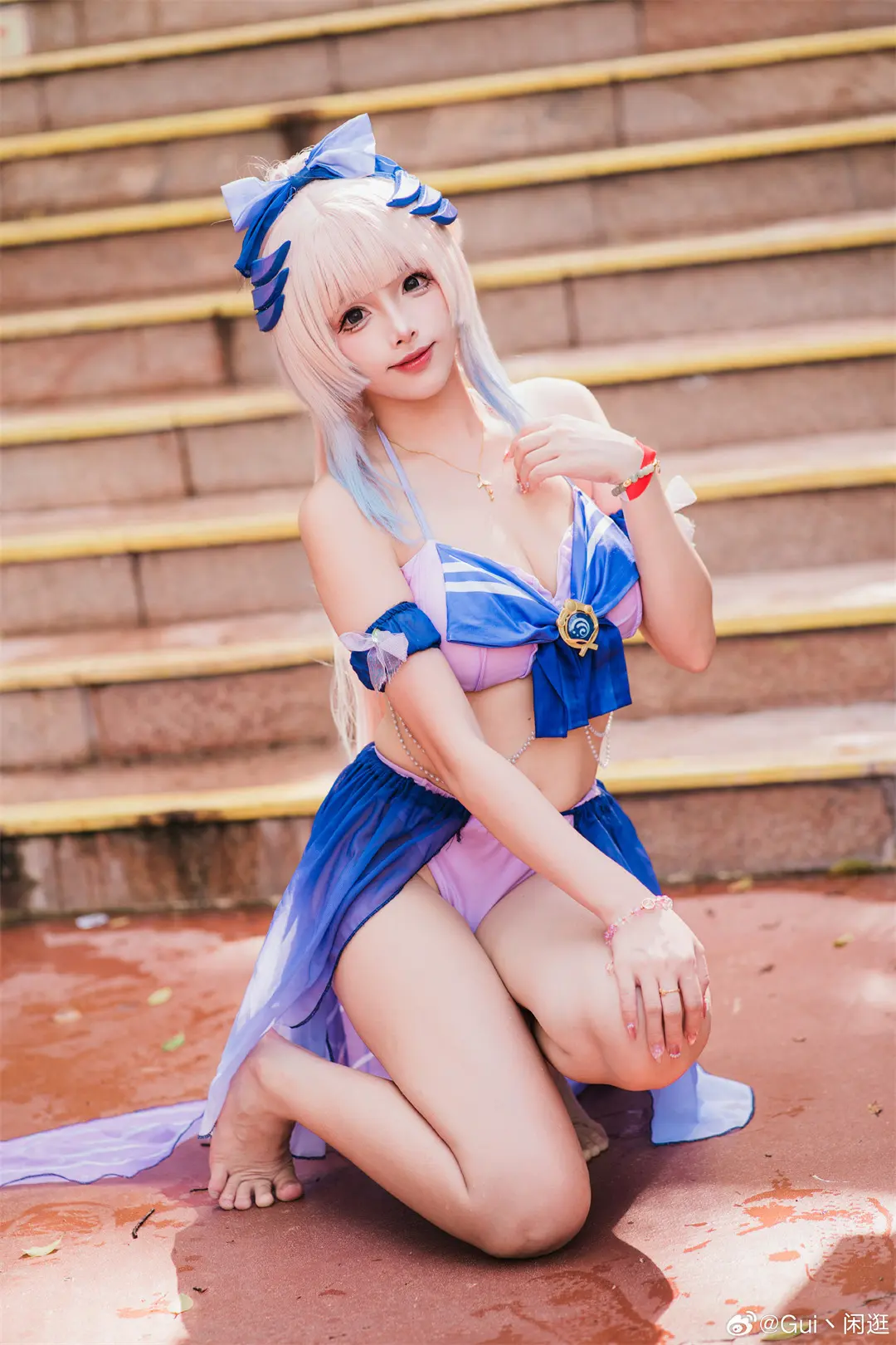 我是珊瑚宫心海，是“海祇岛”现任神巫女！@兔子兔子兔w COSPLAY-第4张