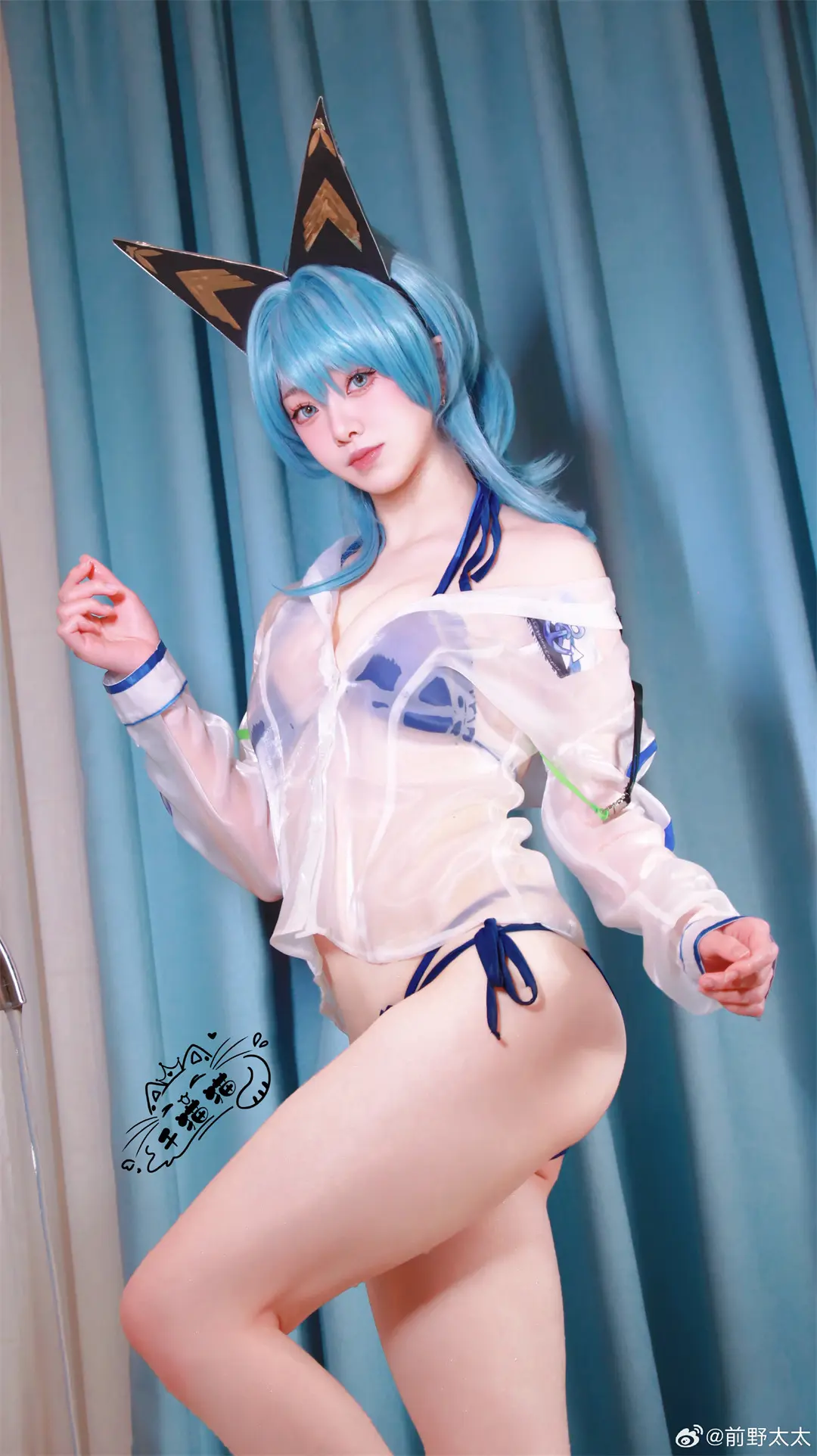 COSPLAY 胜利女神nikke·海伦·海蓝宝石cos@前野太太-公众号小姨ai