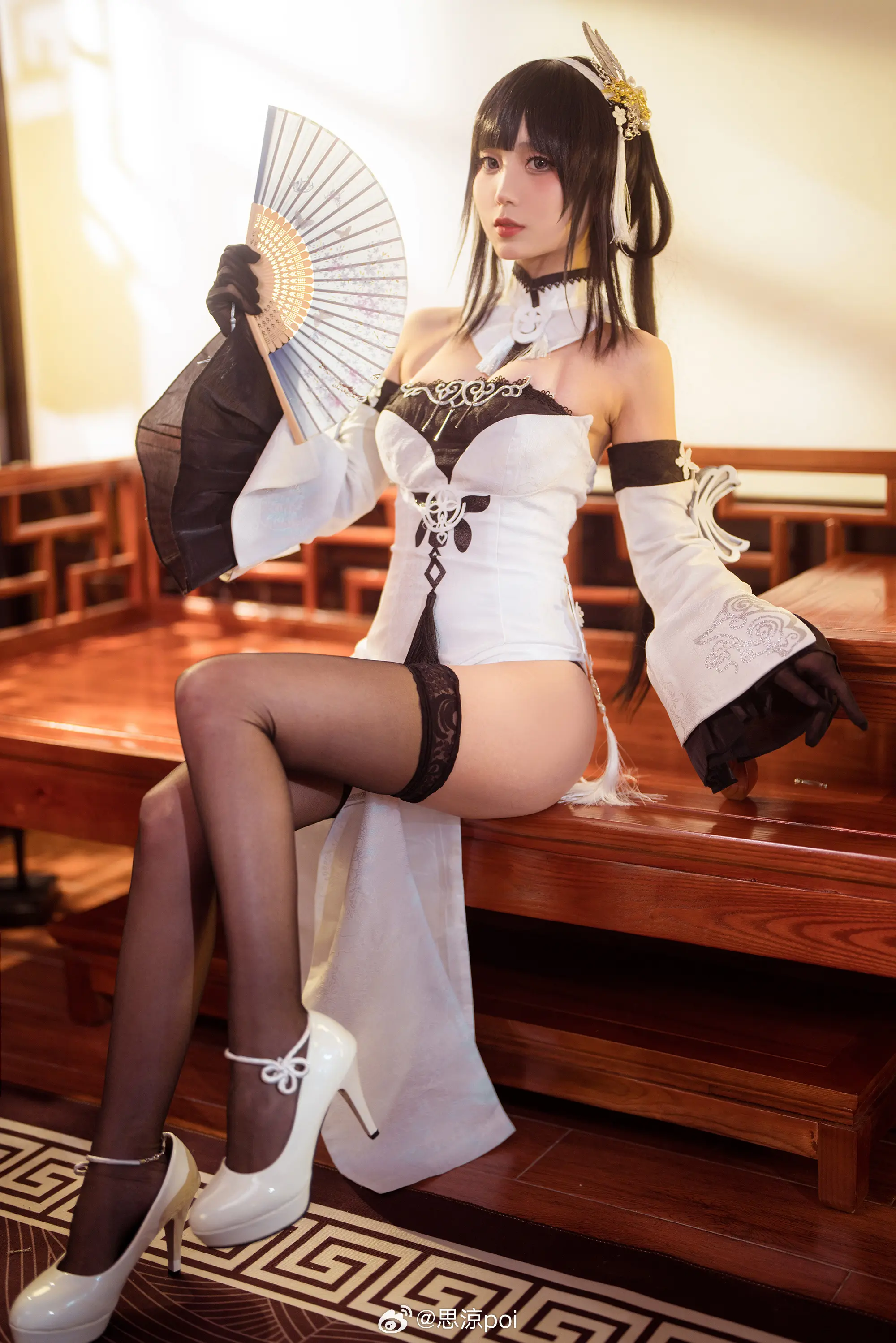 碧蓝航线cos 镇海白旗袍 @思涼poi COSPLAY-第2张