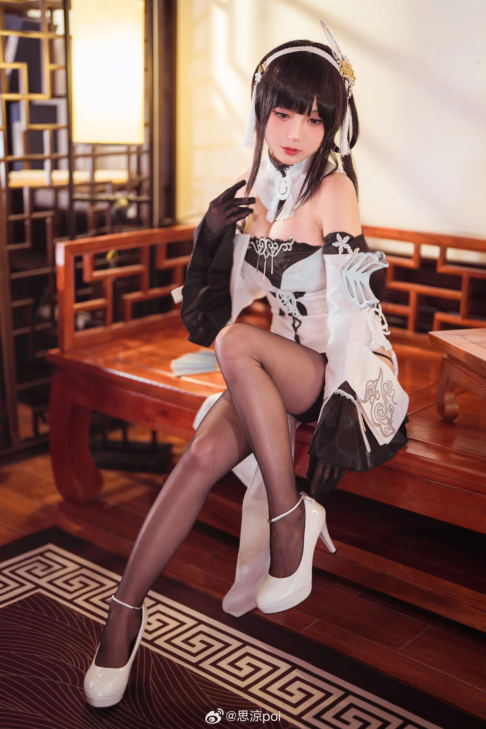 碧蓝航线cos 镇海白旗袍 @思涼poi COSPLAY-第4张