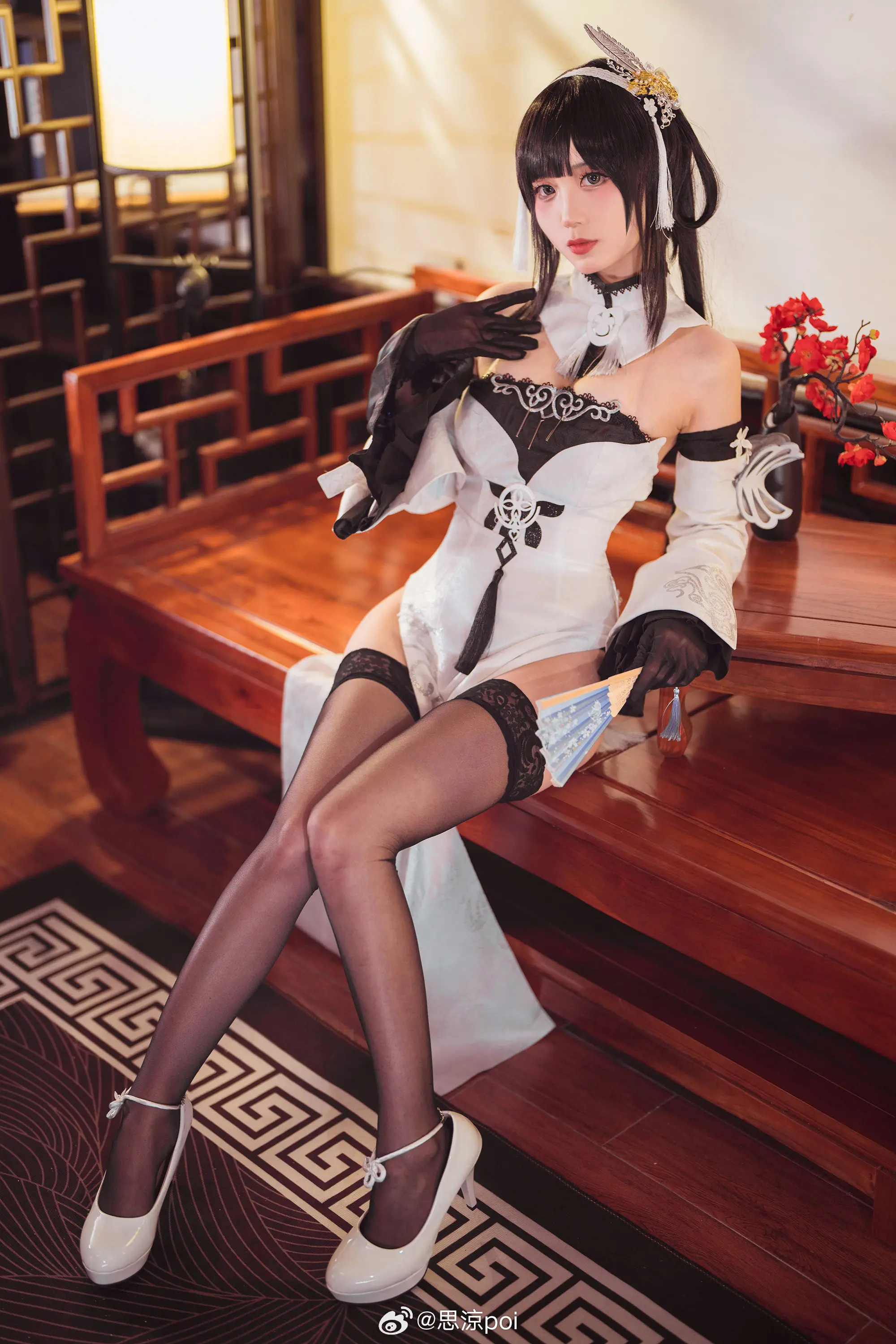 碧蓝航线cos 镇海白旗袍 @思涼poi COSPLAY-第3张
