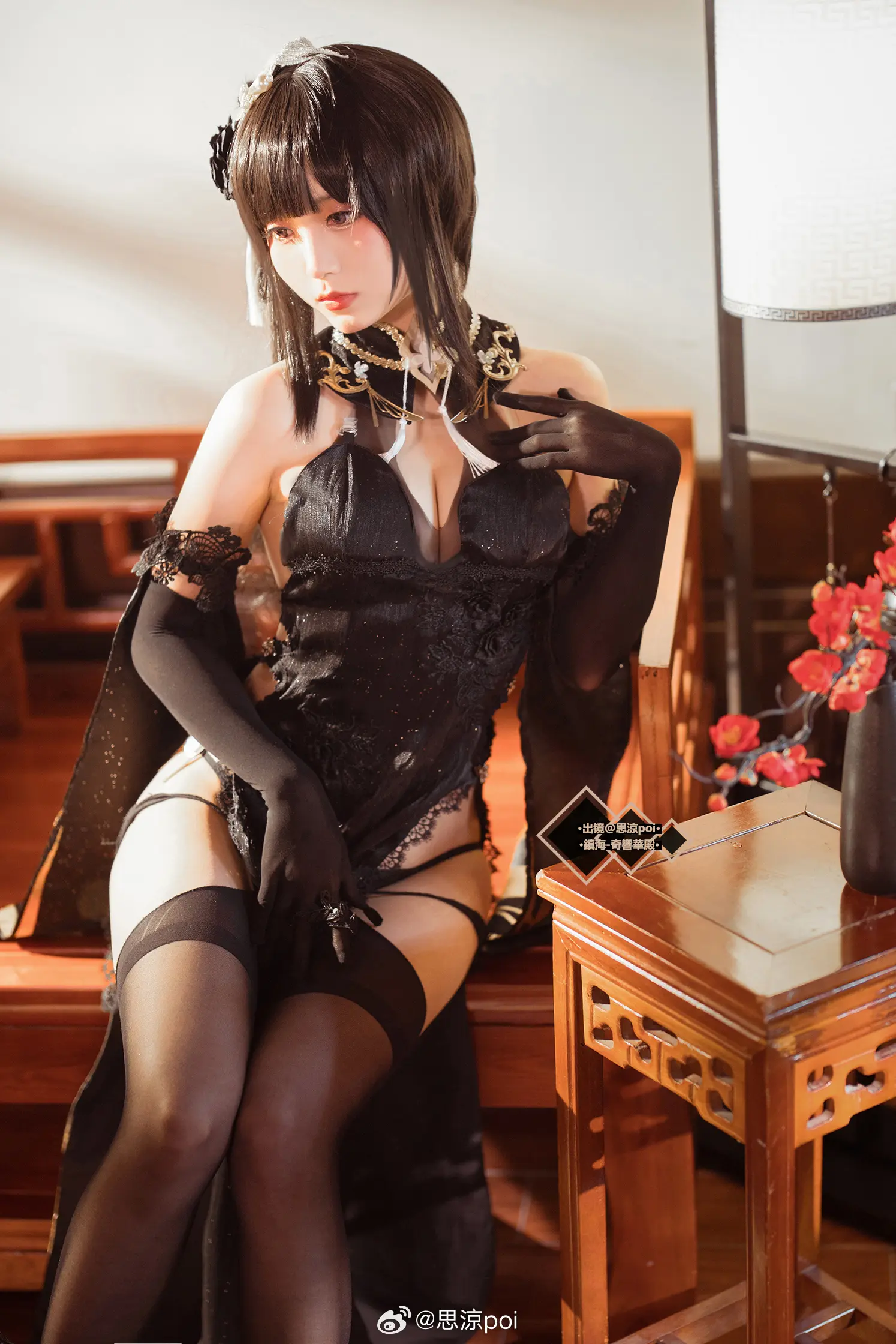 COSPLAY 镇海姐姐的旗袍真好看！圆满了 碧蓝航线cos 镇海@思涼poi COSPLAY-第2张