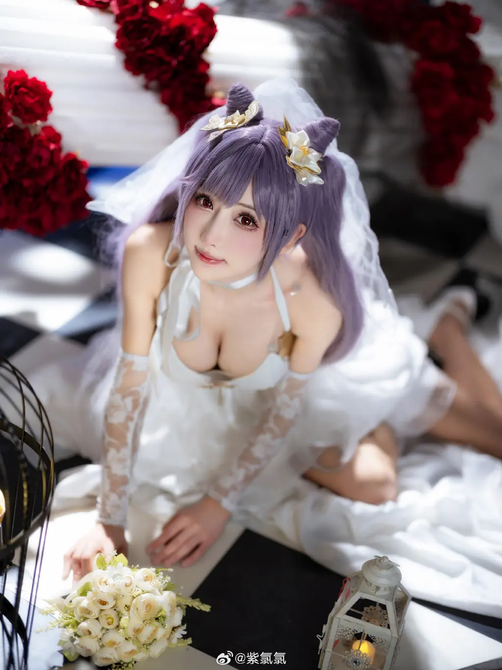 COSPLAY 🎉永远爱你 原神 刻晴 婚纱版本@紫氯氯 COSPLAY-第8张