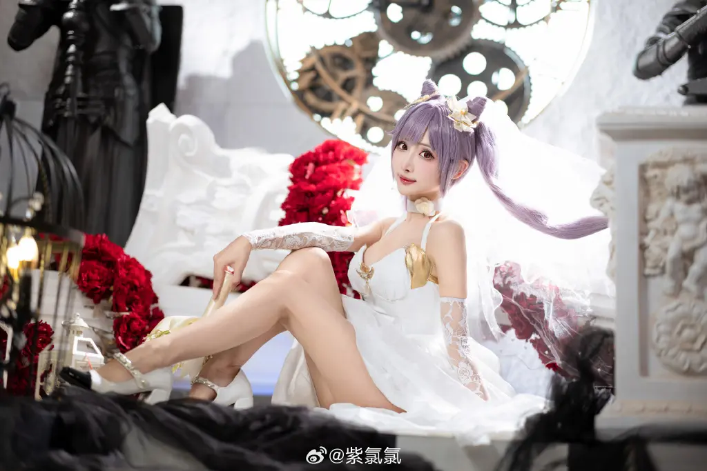 COSPLAY 🎉永远爱你 原神 刻晴 婚纱版本@紫氯氯 COSPLAY-第10张