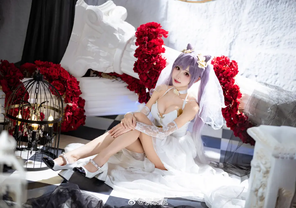 COSPLAY 🎉永远爱你 原神 刻晴 婚纱版本@紫氯氯 COSPLAY-第11张