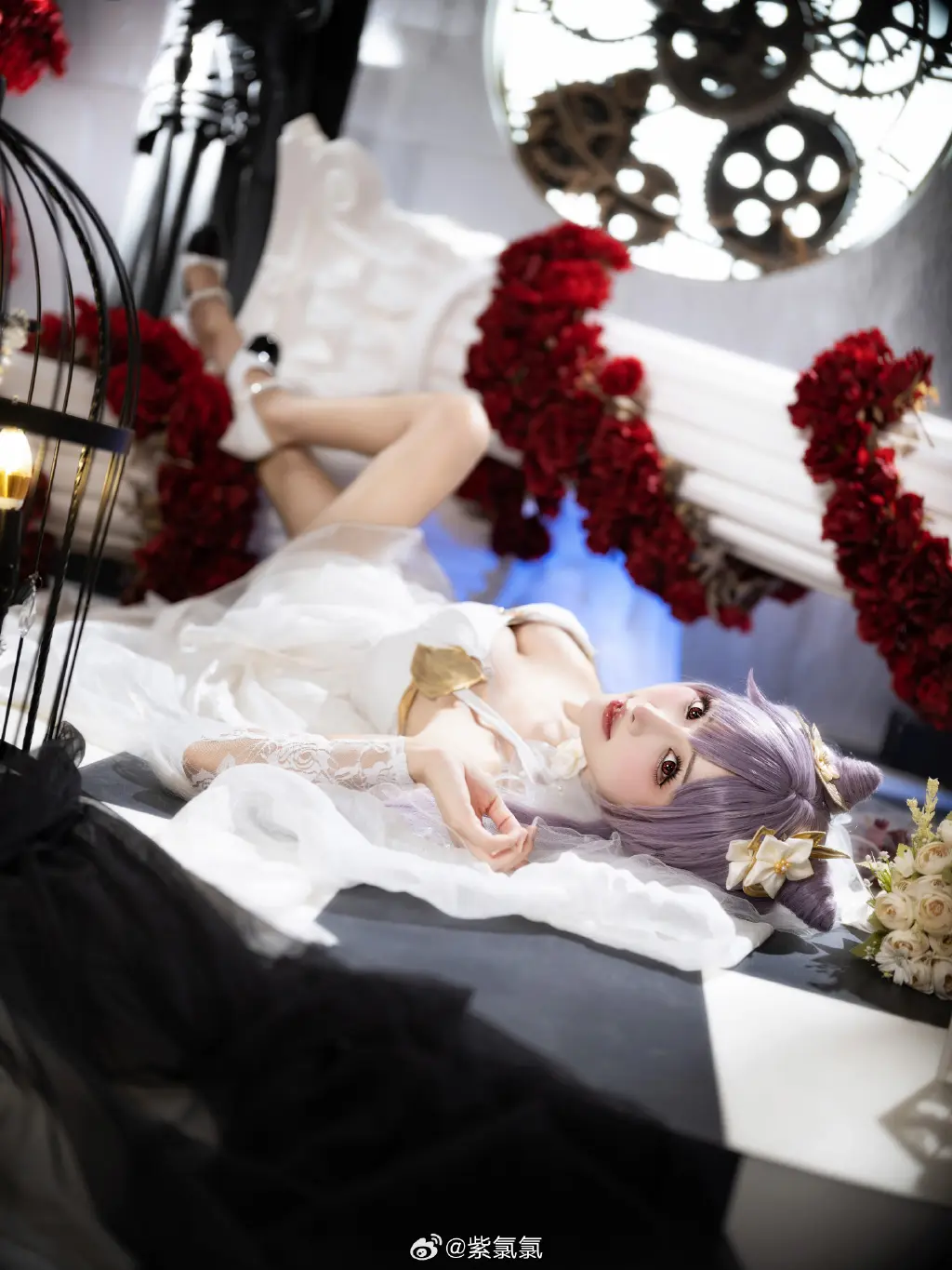 COSPLAY 🎉永远爱你 原神 刻晴 婚纱版本@紫氯氯 COSPLAY-第12张