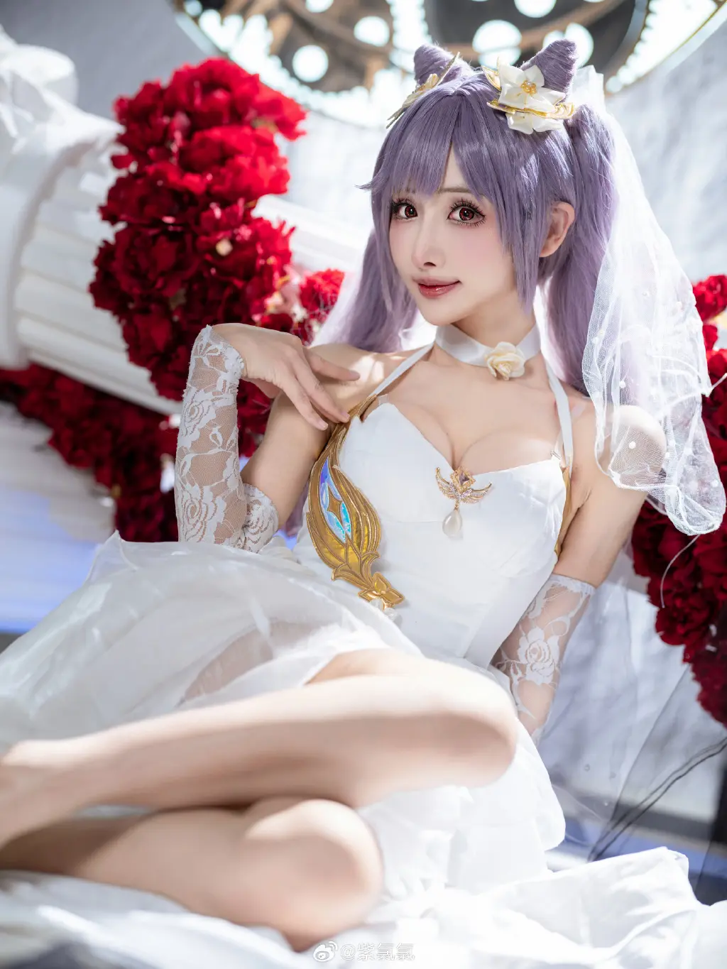 COSPLAY 🎉永远爱你 原神 刻晴 婚纱版本@紫氯氯 COSPLAY-第16张