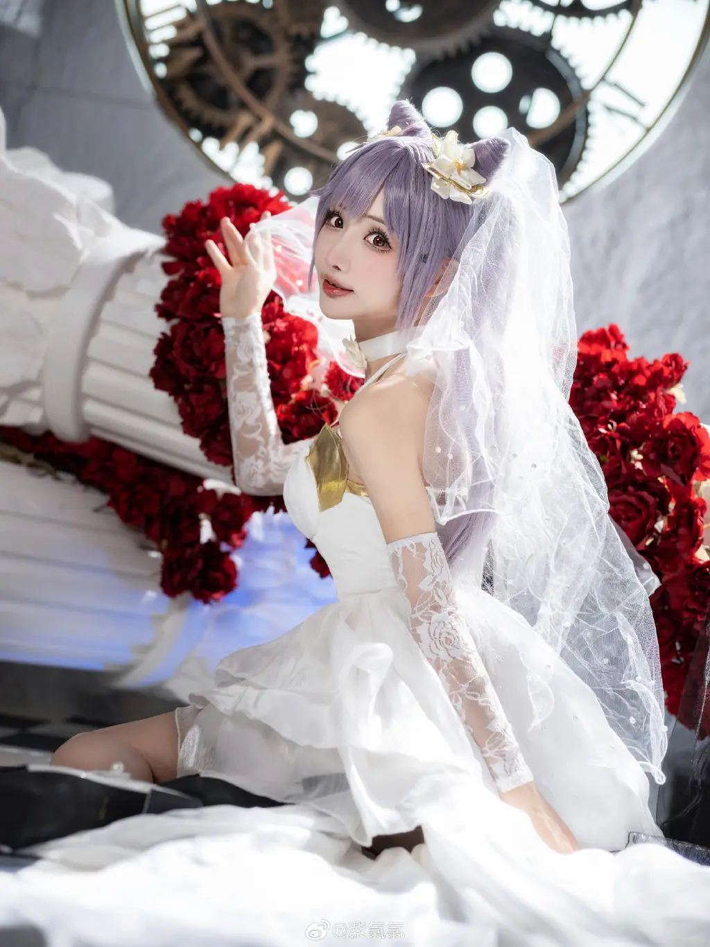 COSPLAY 🎉永远爱你 原神 刻晴 婚纱版本@紫氯氯 COSPLAY-第18张