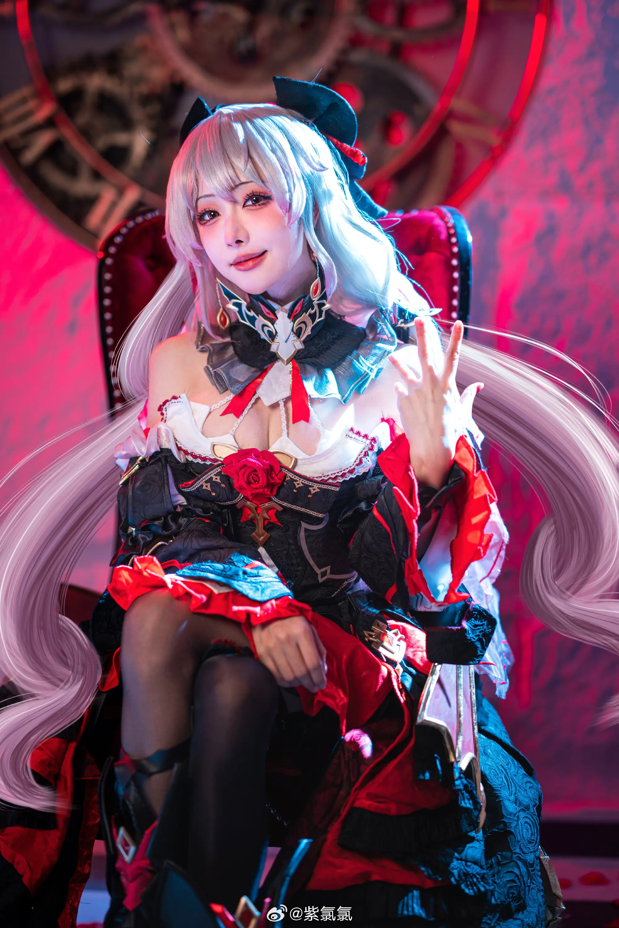COSPLAY 不变的是那份炽热的思念 崩坏3 月下誓约德丽莎cos@紫氯氯-公众号小姨ai