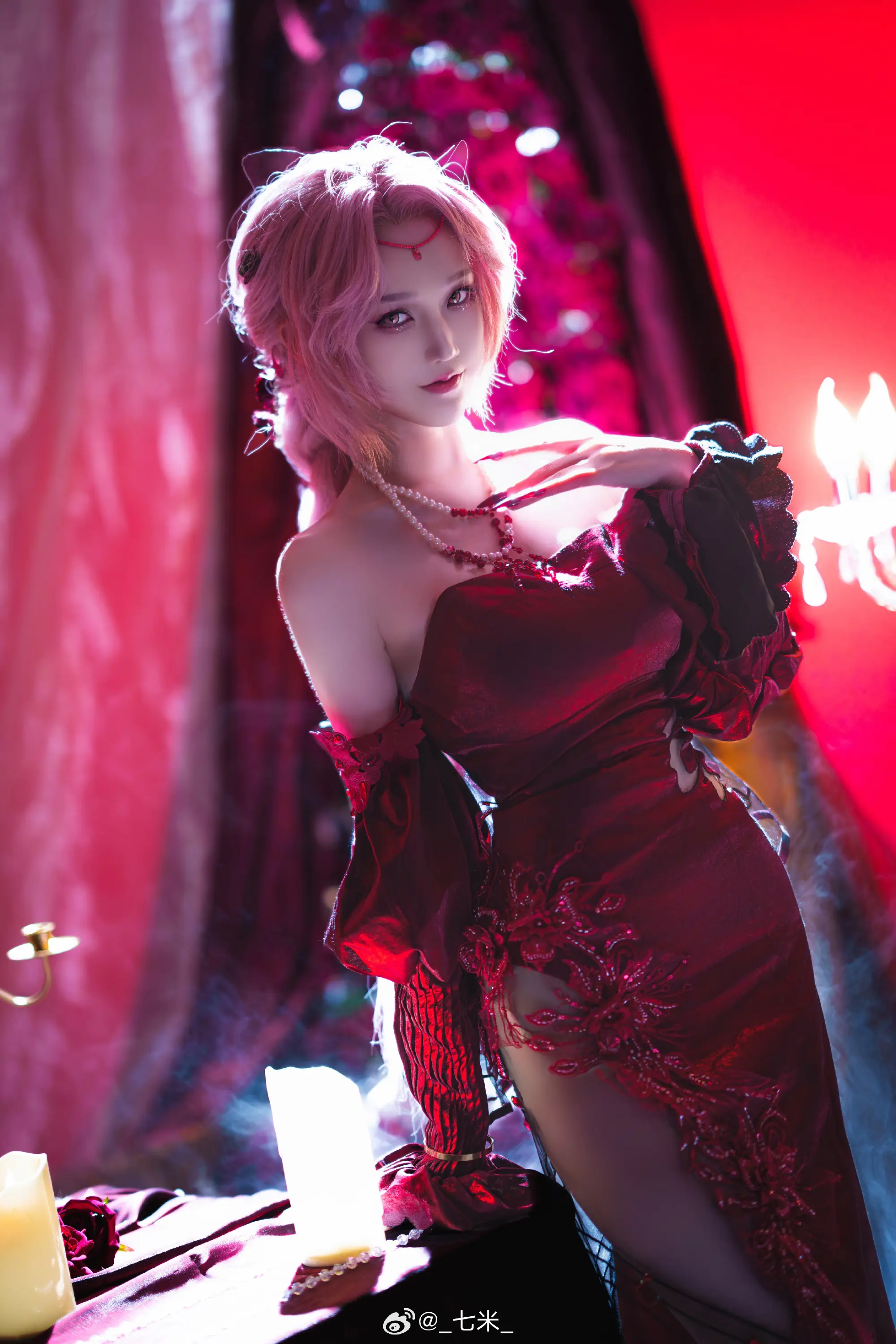 COSPLAY  一起来喝一杯么～？放心吧局长——这只是石榴汁而已。 无期迷途 切尔西伯爵·月隐奢情@_七米_ COSPLAY-第2张