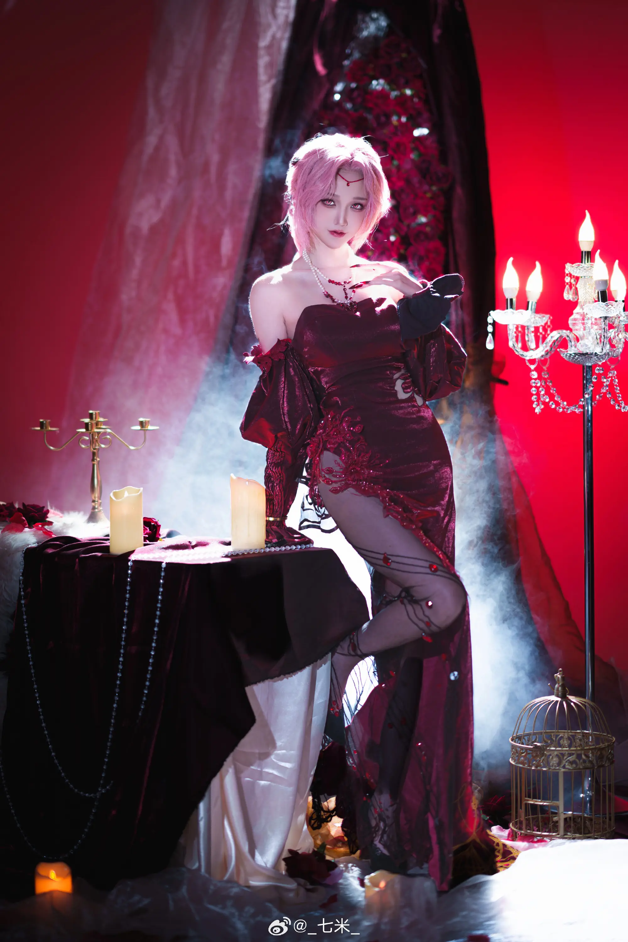 COSPLAY  一起来喝一杯么～？放心吧局长——这只是石榴汁而已。 无期迷途 切尔西伯爵·月隐奢情@_七米_ COSPLAY-第4张