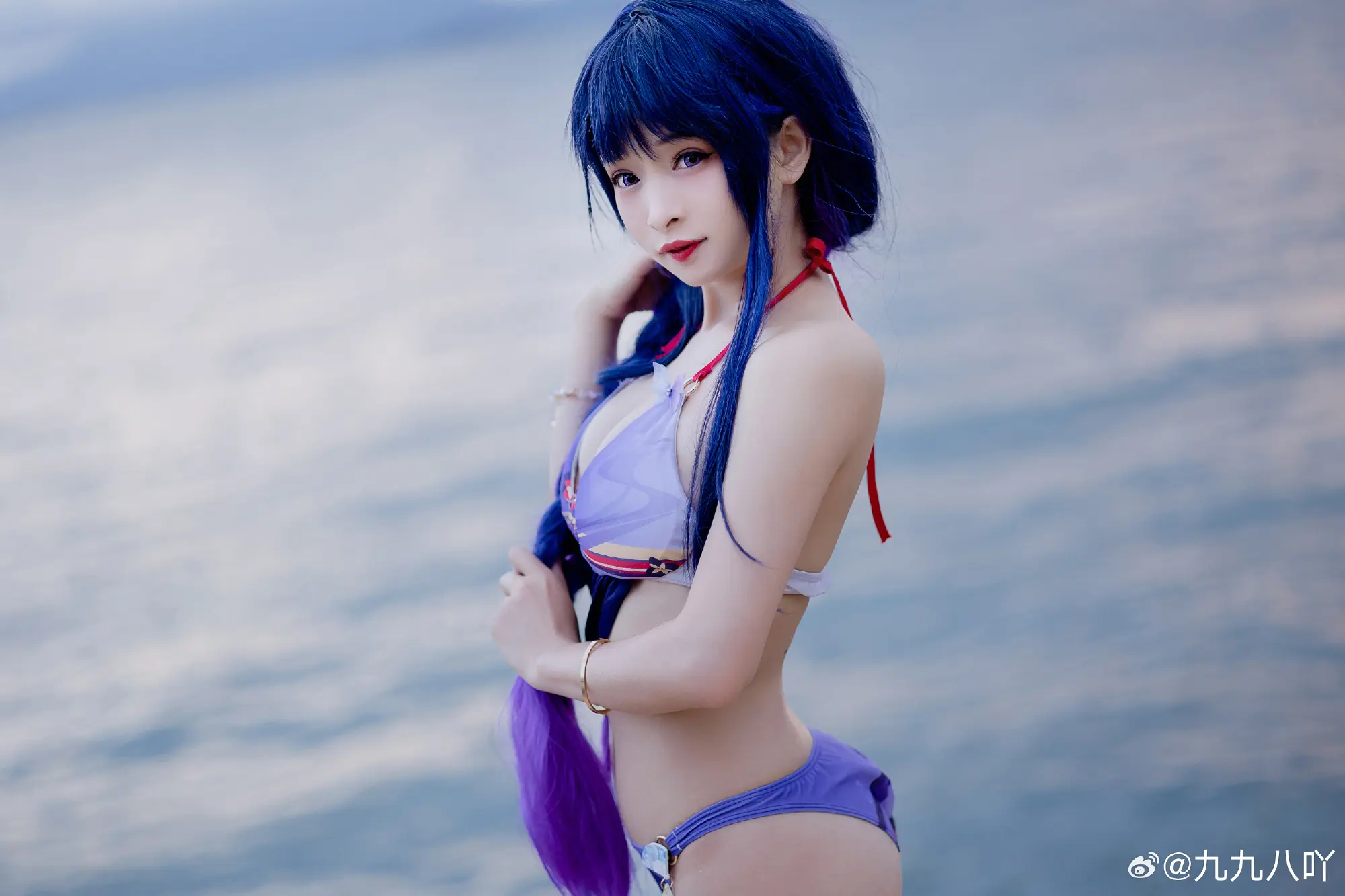 小朋友一起去海边游泳吗？ 雷电将军同人泳装来啦！ ​​​@九九八吖-公众号小姨ai