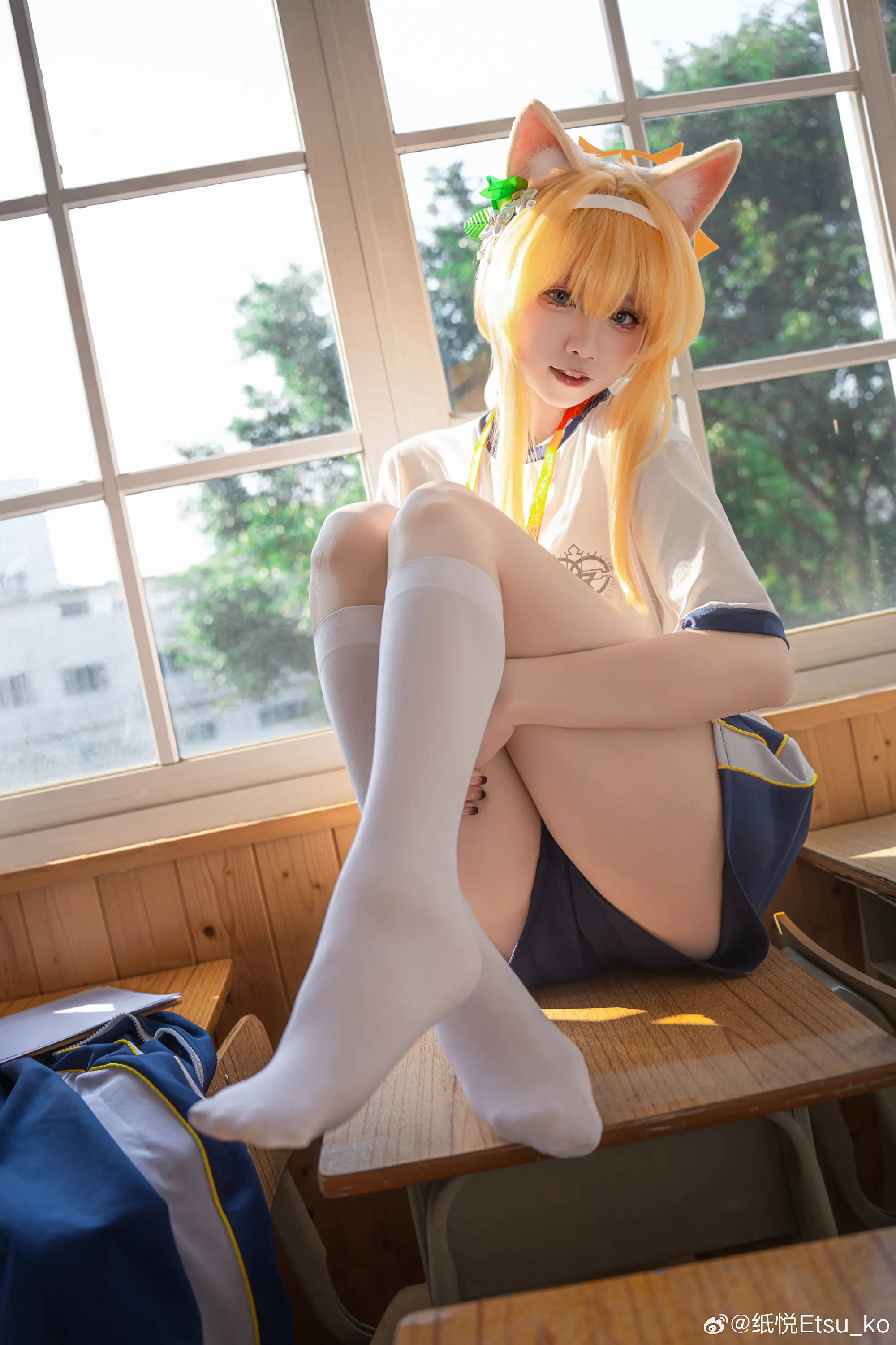 COSPLAY 蔚蓝档案 伊落玛丽（体操服）@纸悦Etsu_ko-公众号小姨ai