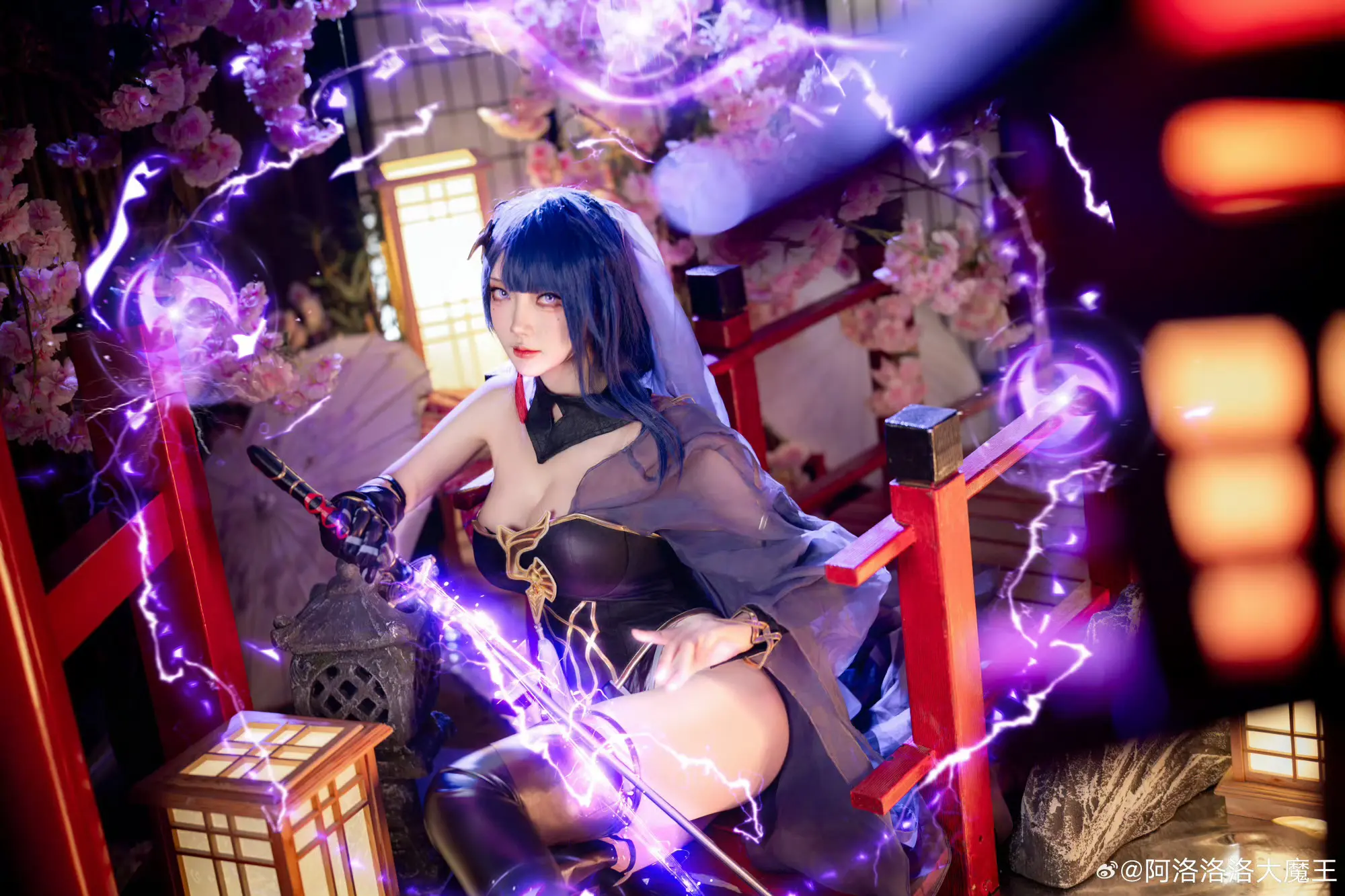 cosplay 原神 雷电将军花嫁@阿洛洛洛大魔王 ​​​-公众号小姨ai