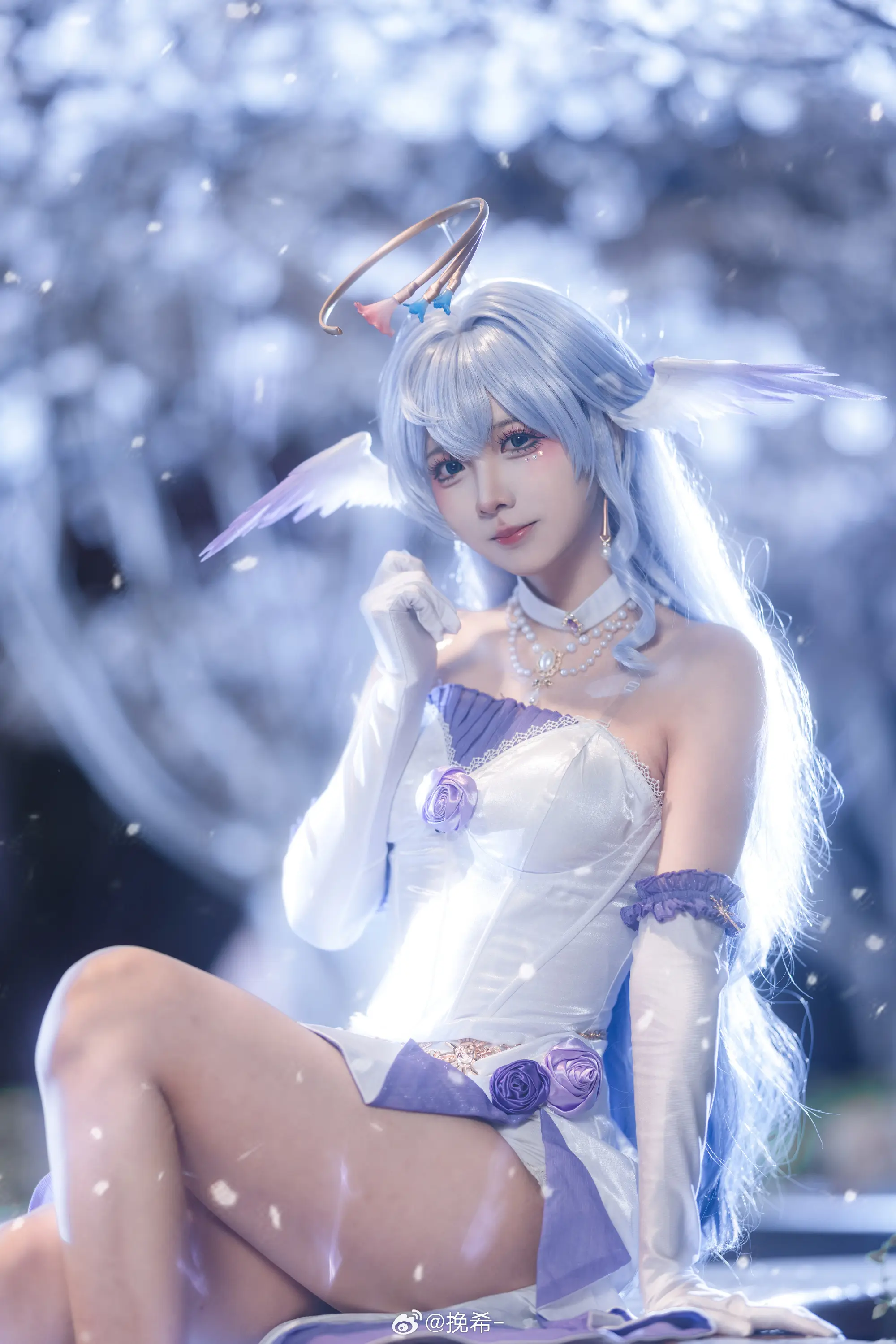 COSPLAY  ✨美丽的夜樱和小鸟 星穹铁道 知更鸟@挽希--公众号小姨ai